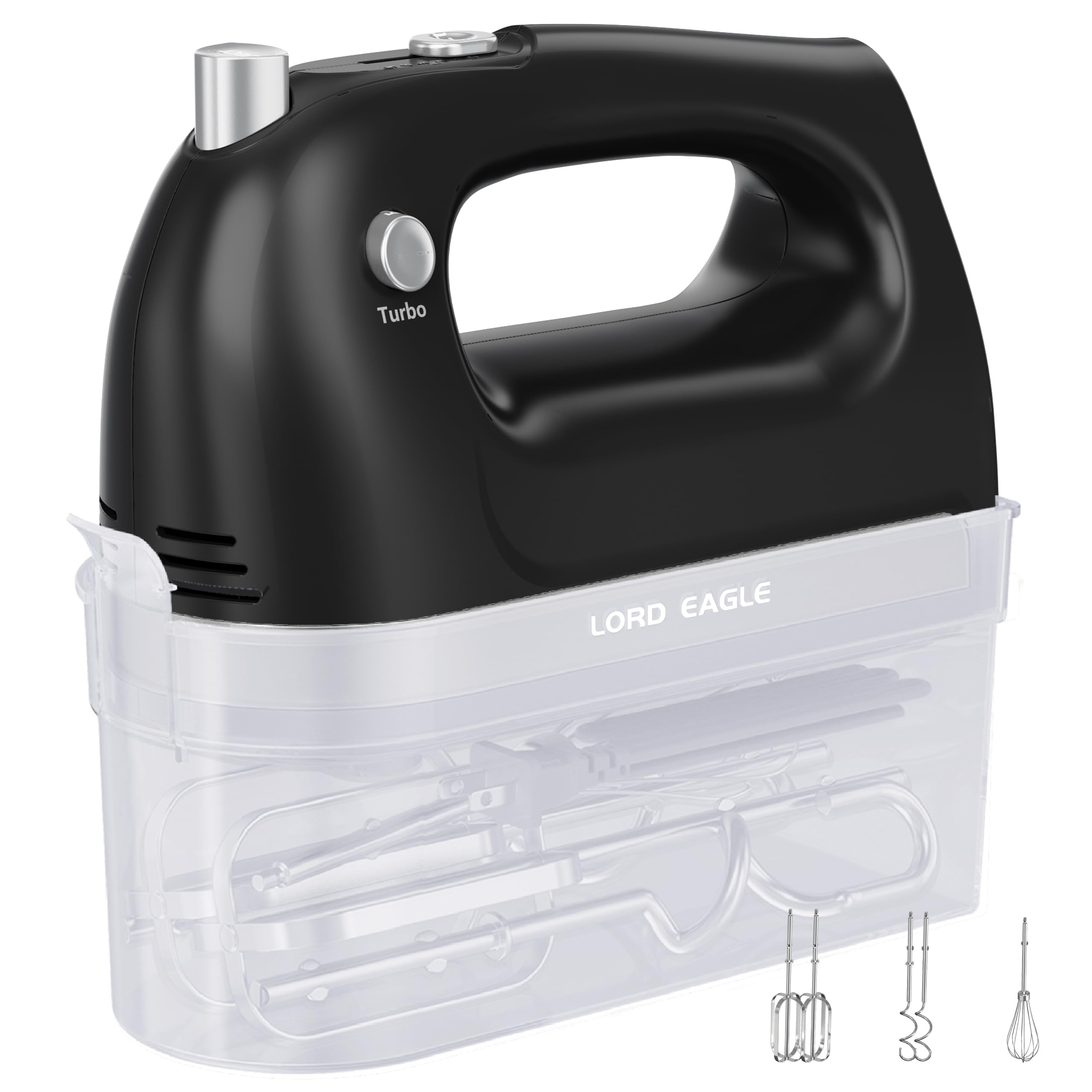 Lord Eagle Hand Mixer Electric 400W, 5 Speed handheld Mixer, 5 Stainless Steel Accessories for Baking Cake Egg Cream Food Beater