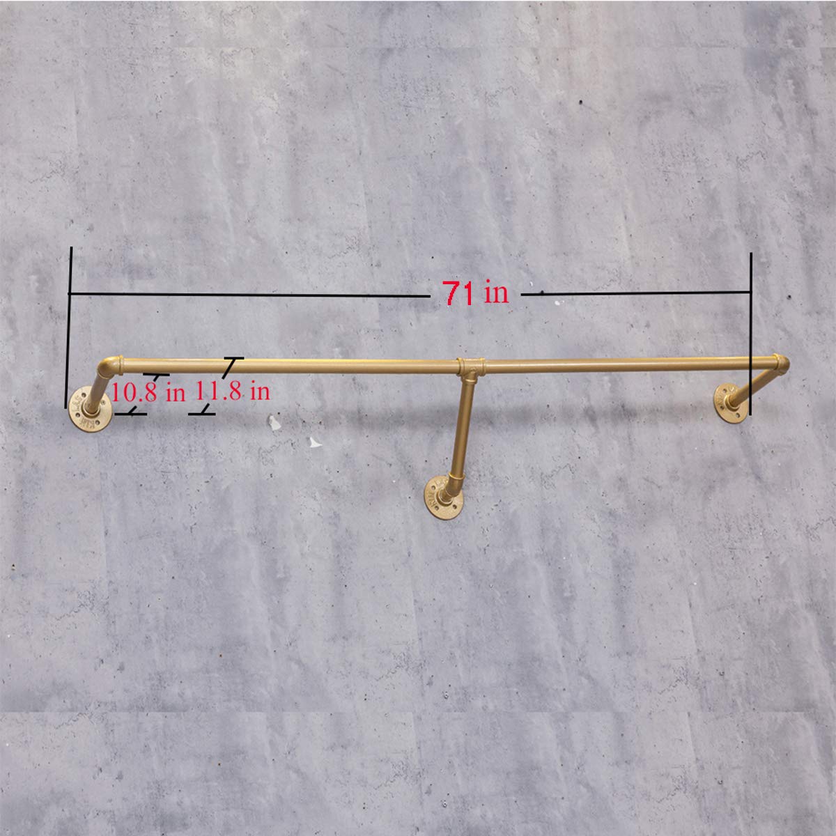 Furvokia Industrial Pipe Wall Mounted Clothes Hanging Shelves System,Metal Clothing Towel Rack,Garment Rack Perfect For Retail D