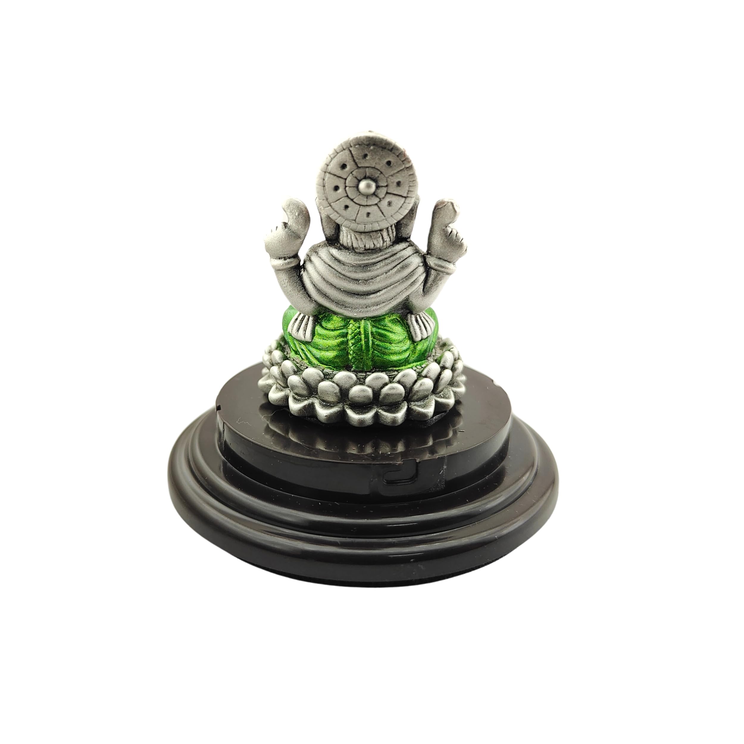 Silverspot Jewel 999 Pure Silver Colourful Ganesha/Vinayak Idol With Acrylic Base, For Pooja/Gift Tem For Auspicious Occasion/Ca