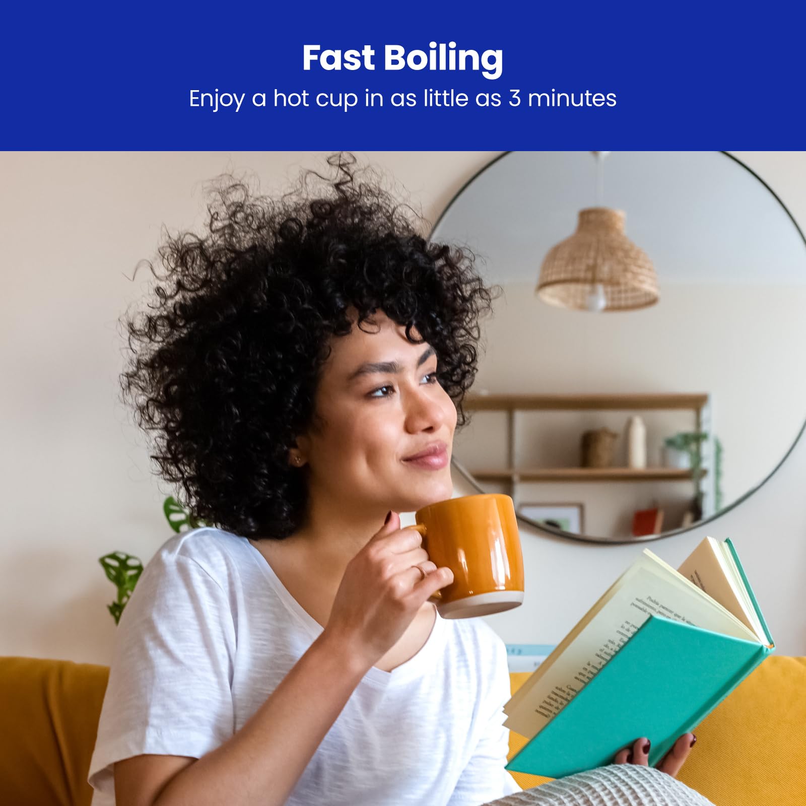 Chefman 1.2L Electric Tea Kettle With Led Lights, Automatic Shut Off, Removable Lid, Boil-Dry Protection, Hot Water Electric Ket