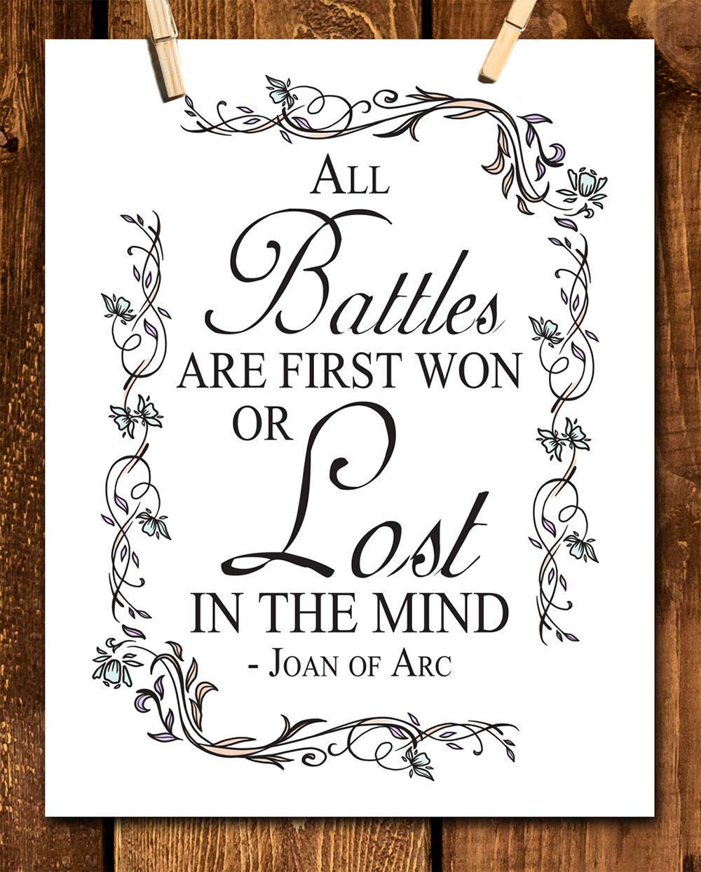 Tj Originals - All Battles Are First Won Or Lost In The Mind Bibe Quote Decor , Joan Of Arc Christian Bible Quote Decor , Bible