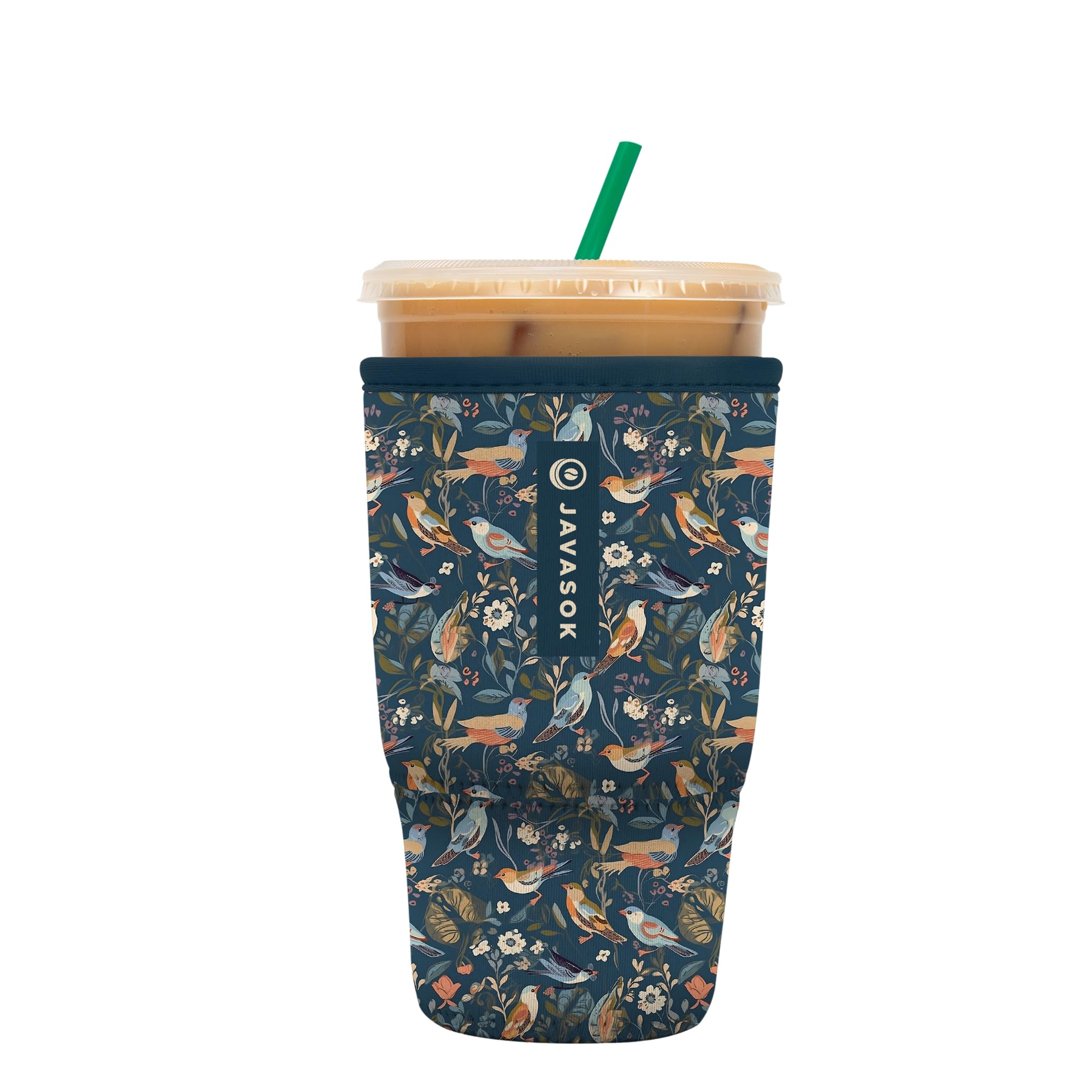 Sok It JavaSok Iced Coffee & Cold Soda Insulated Neoprene Cup Sleeve (Early Birds, Large: 30-32oz)