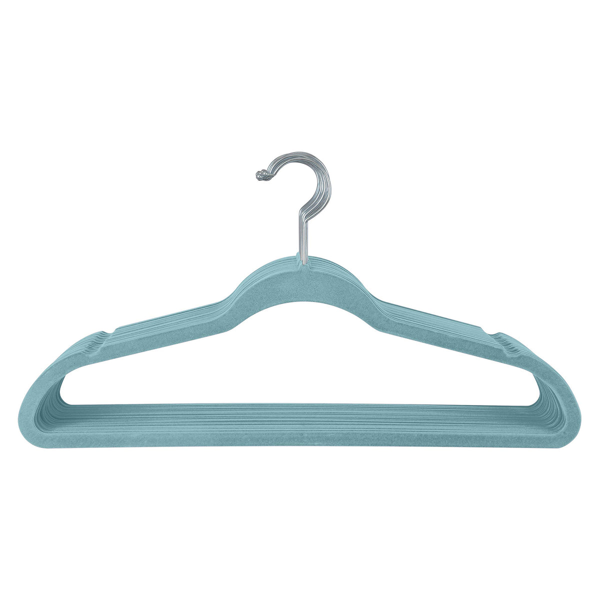 Simplify 10 Super Slim Velvet Huggable Hangers In Dusty Blue