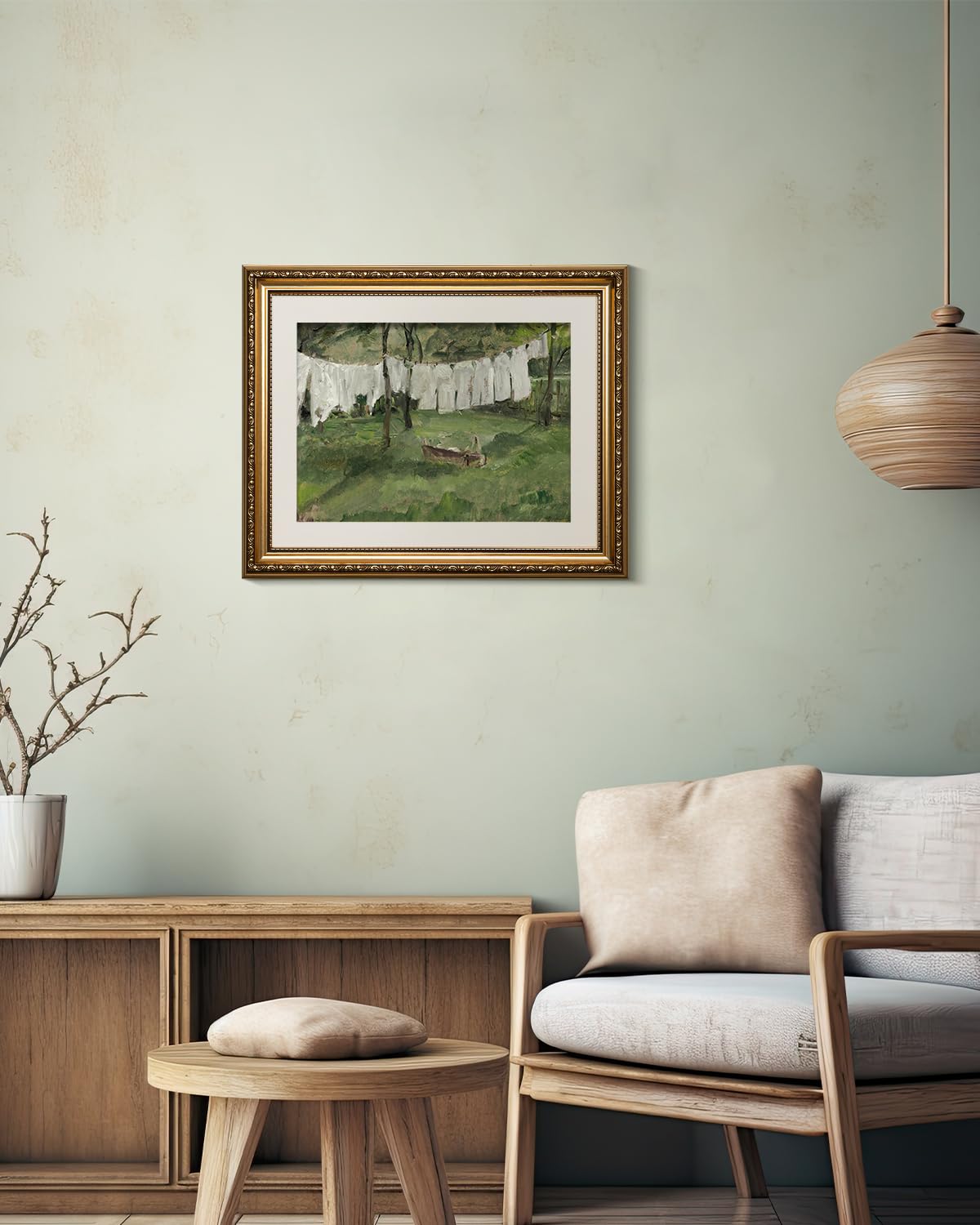 Viyyiea Gold Framed Canvas Wall Art For Living Room,Vintage Laundry Ro ...