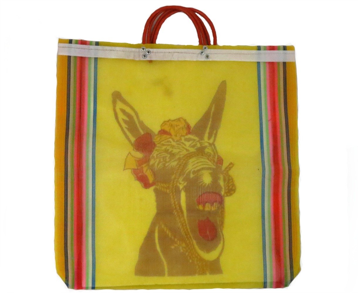 Leos Imports Burro Mexican Mesh Market Bag (Yellow)