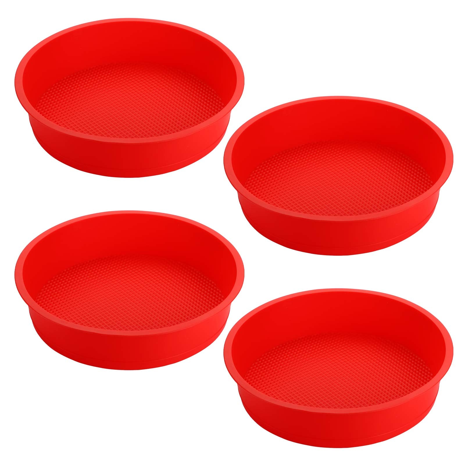 Bekith 4 Pack 9'' Round Silicone Cake Pans - Silicone Molds For Baking, Quick Release Baking Pans For Layer Cake, Cheese Cake, R