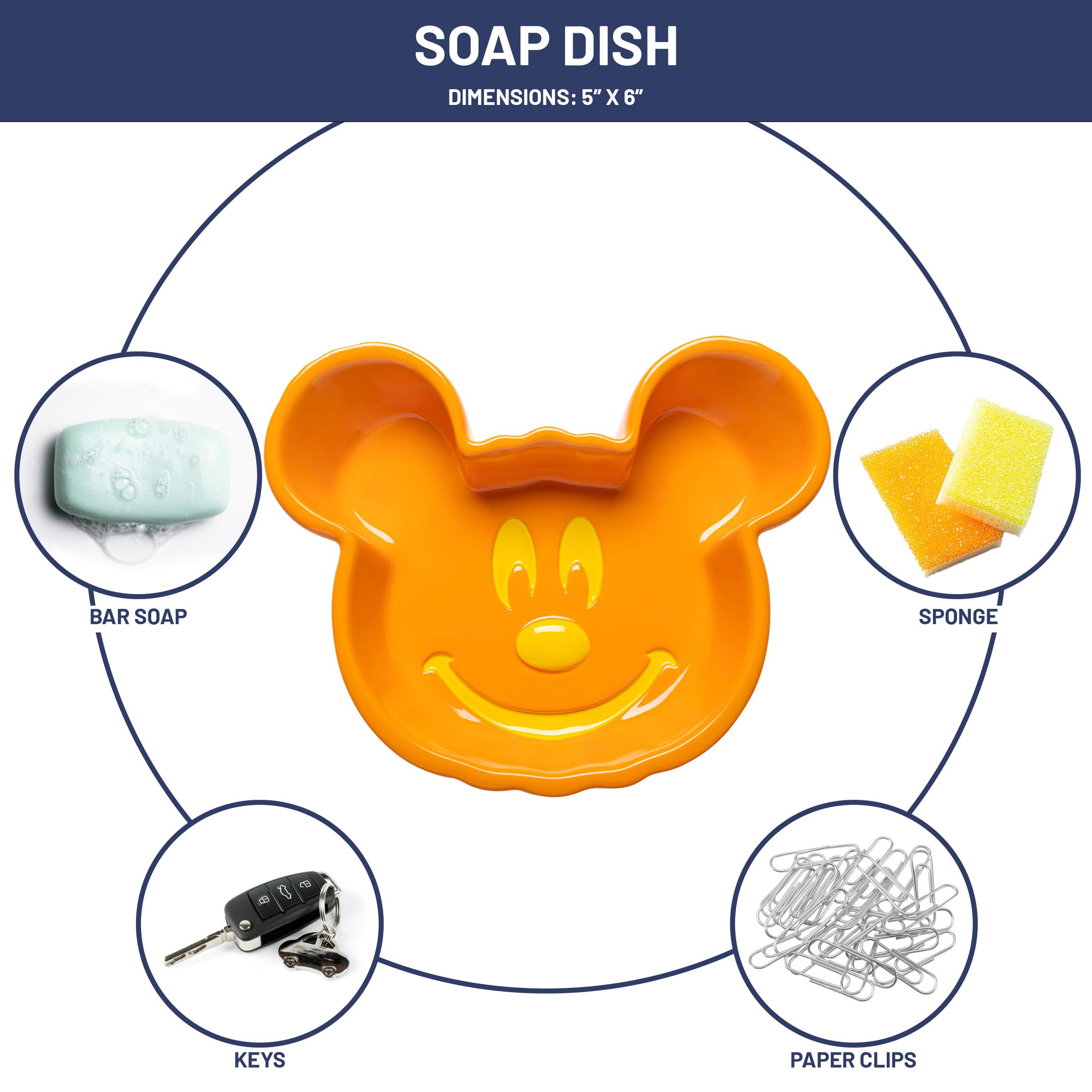 Disney Mickey Mouse Pumpkin Jack - O - Lantern Soap Dish - Autumn & Halloween Bathroom D  Cor Sponge Holder