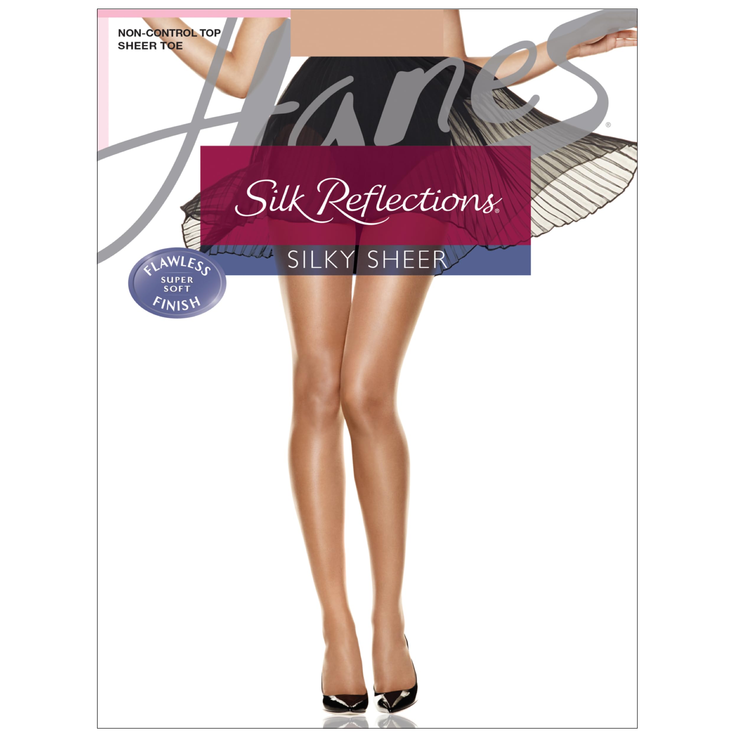Hanes Womens Hanes Womens Silk Reflections Non-Control Top Sheer Toe 715 - Multiple Packs Available Pantyhose, Town Taupe 1-Pack