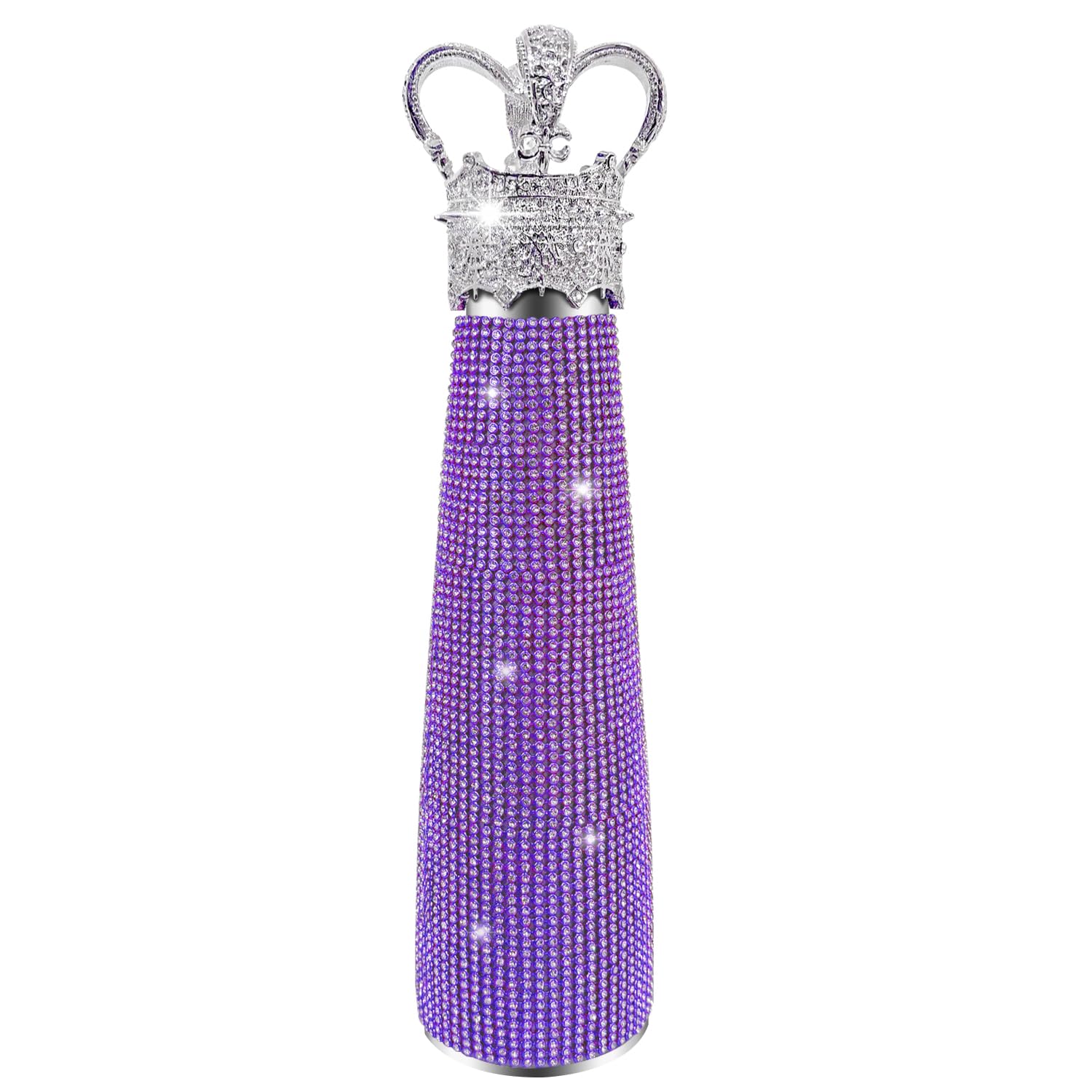 Diamond Water Bottle Bling Rhinestone Stainless Steel Thermal Bottle 17oz Queen Crown Insulated Water Bottle Gifts for Women Mod