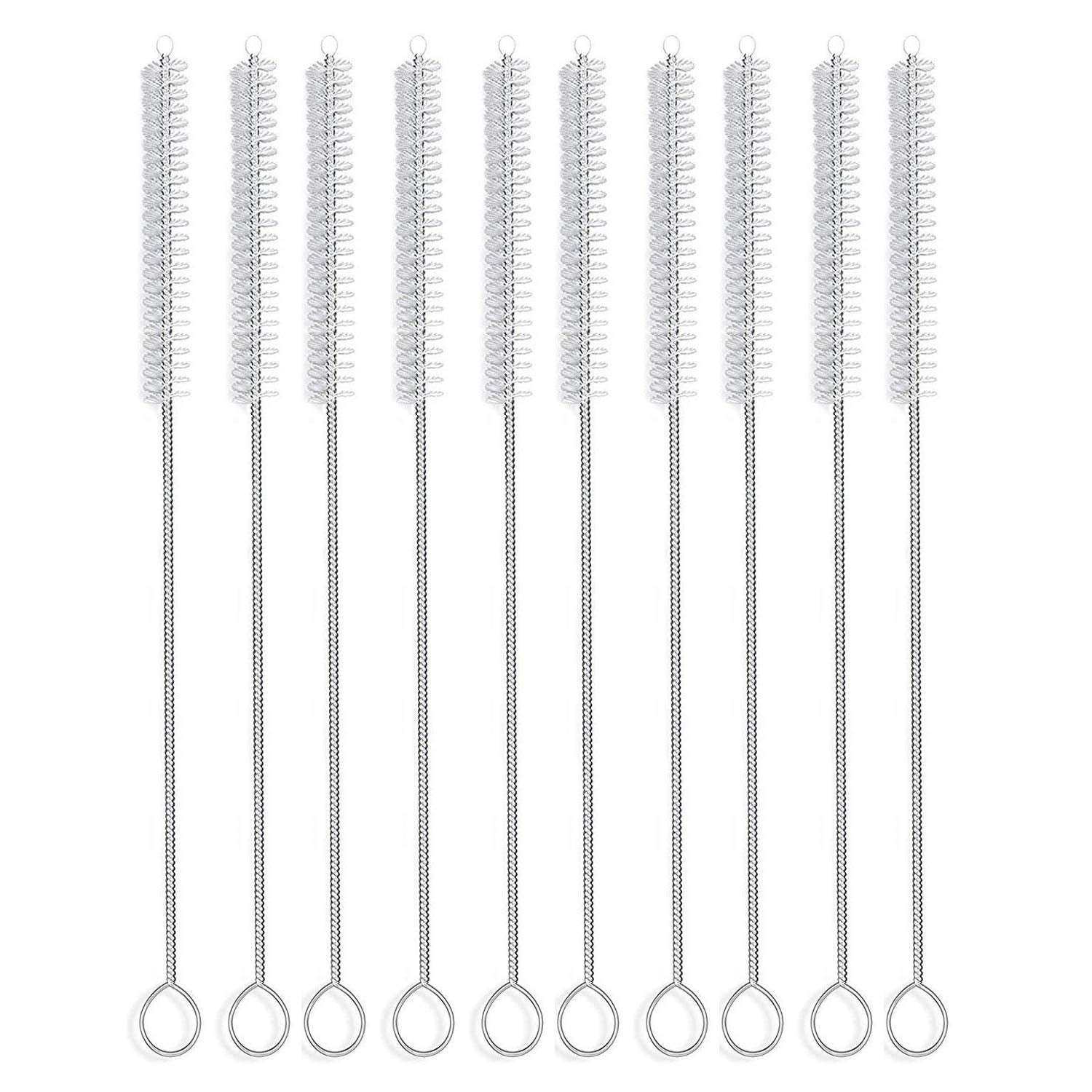 Straw Brush, Nylon Pipe Tube Cleaner 8.2-Ihch X 2/5-Inch Set Of 10