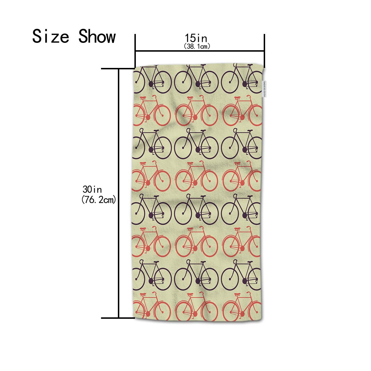 Hgod Designs Bicycle Hand Towels,Vintage Bikes Wheel Gear City Vehicle Pattern 100% Cotton Soft Bath Hand Towels For Bathroom Ki