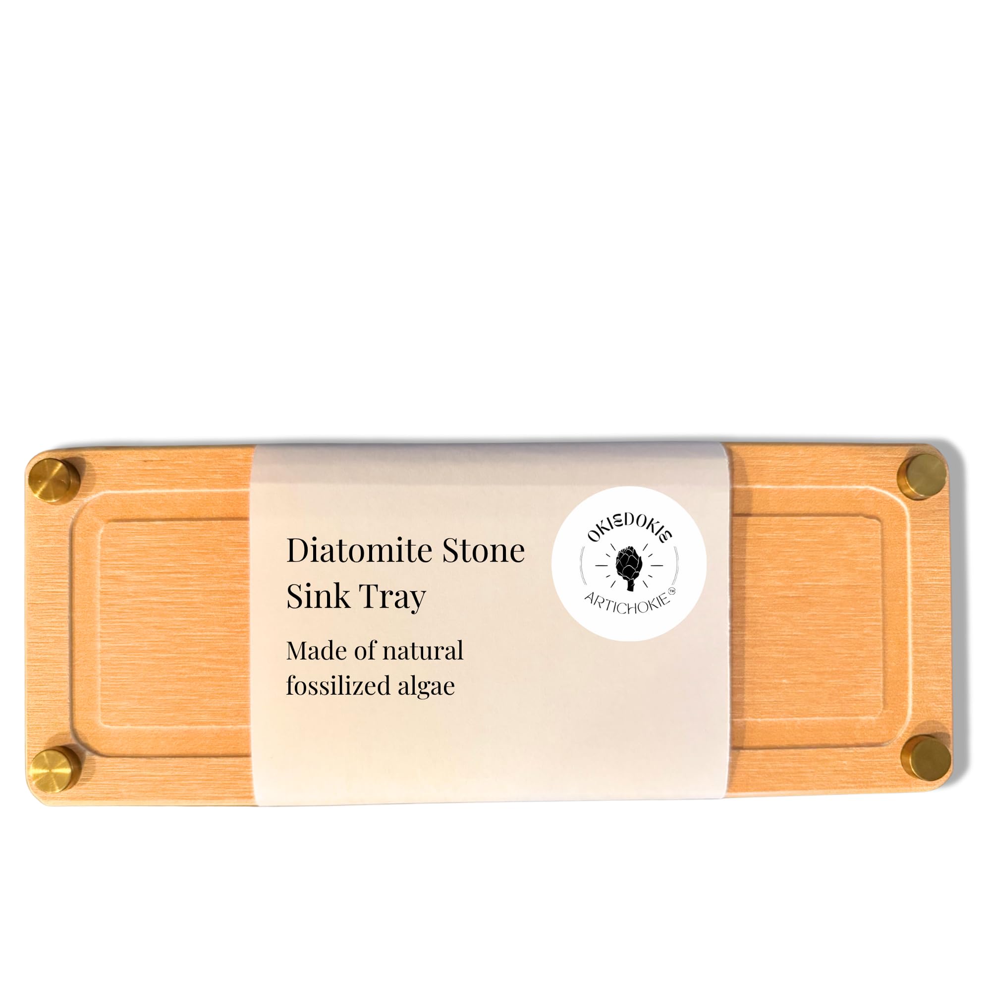Fast Drying Diatomaceous Earth Sink Caddy - Reversible Beige or White Water Absorbing Stone Tray for Bathroom & Kitchen Instant 