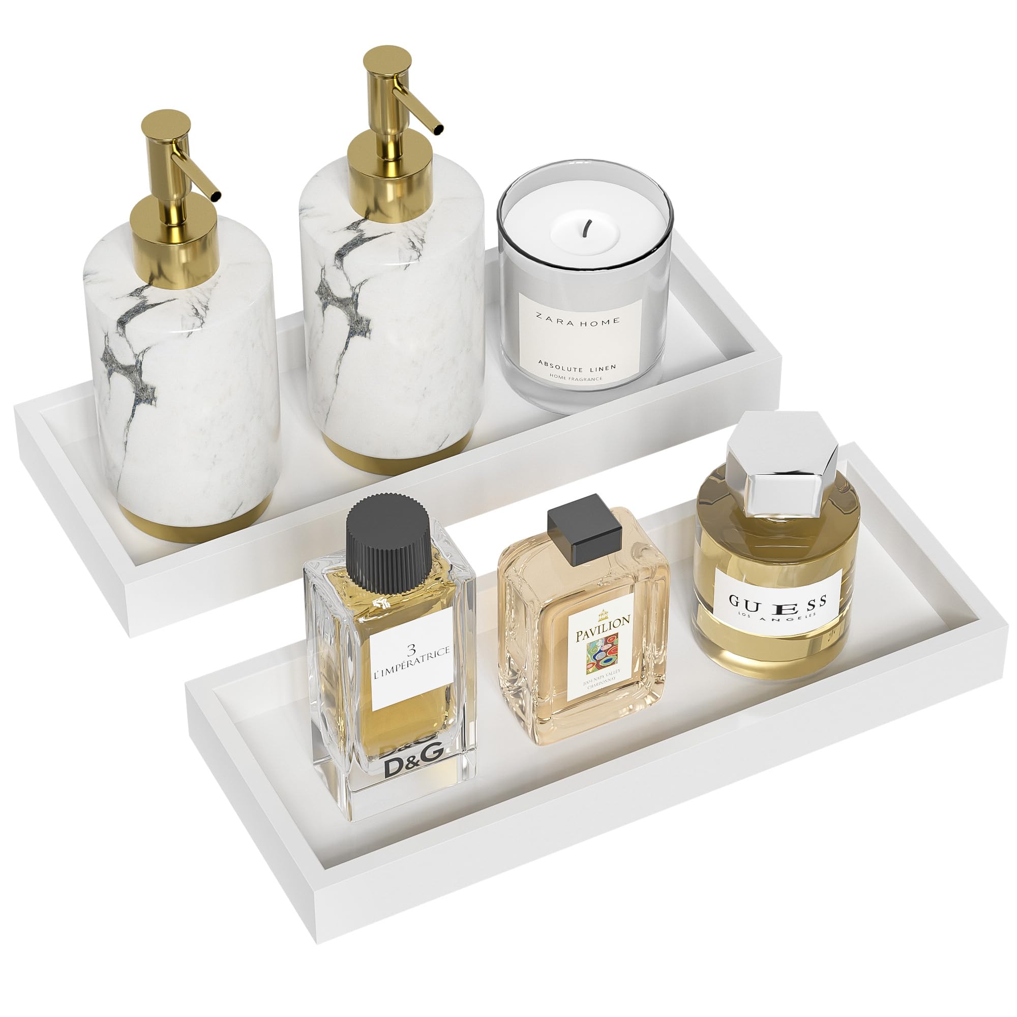 Zhws Vanity Tray Bathroom Tray Decorative Tray For Perfume, Jewelry, Makeup, Toiletries For Dresser, Bathroom Counter Tray, Smal