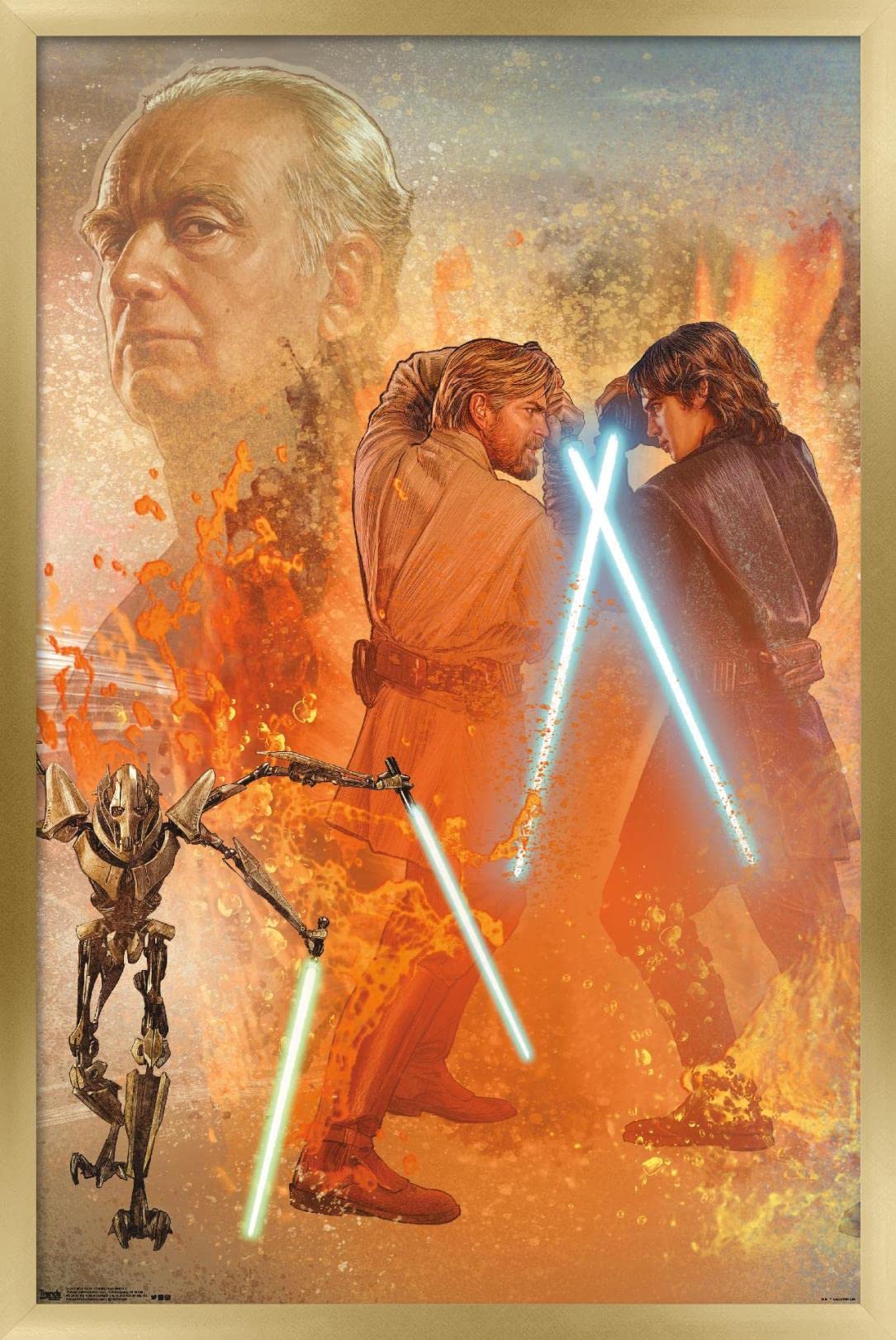 Trends International Star Wars: Revenge Of The Sith - Celebration Mural Wall Poster, 14.725'' X 22.375'', Gold Framed Version
