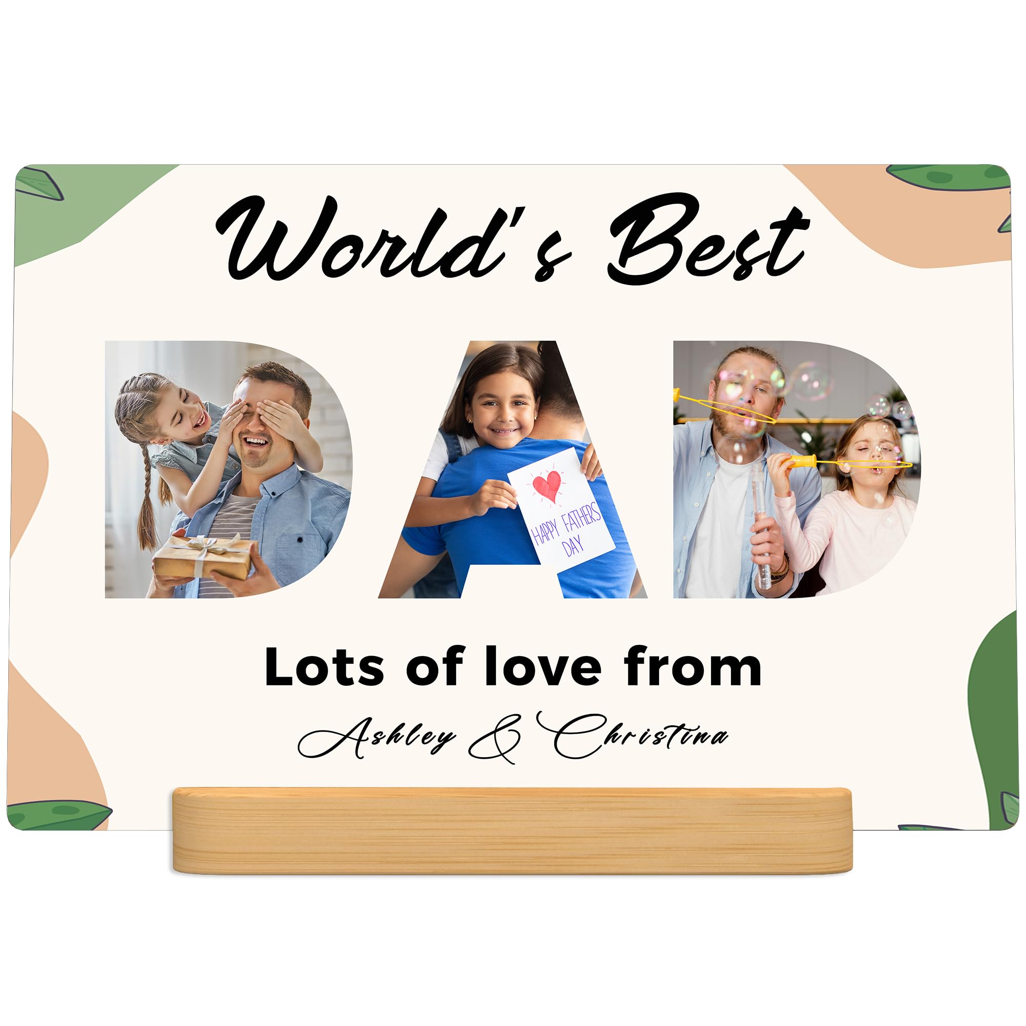 Xiaodaxia Personalized Father'S Day Gifts For Dad From Kids Daughter Son, Customized Metal Picture Print For Dad,Custom Metal Ph