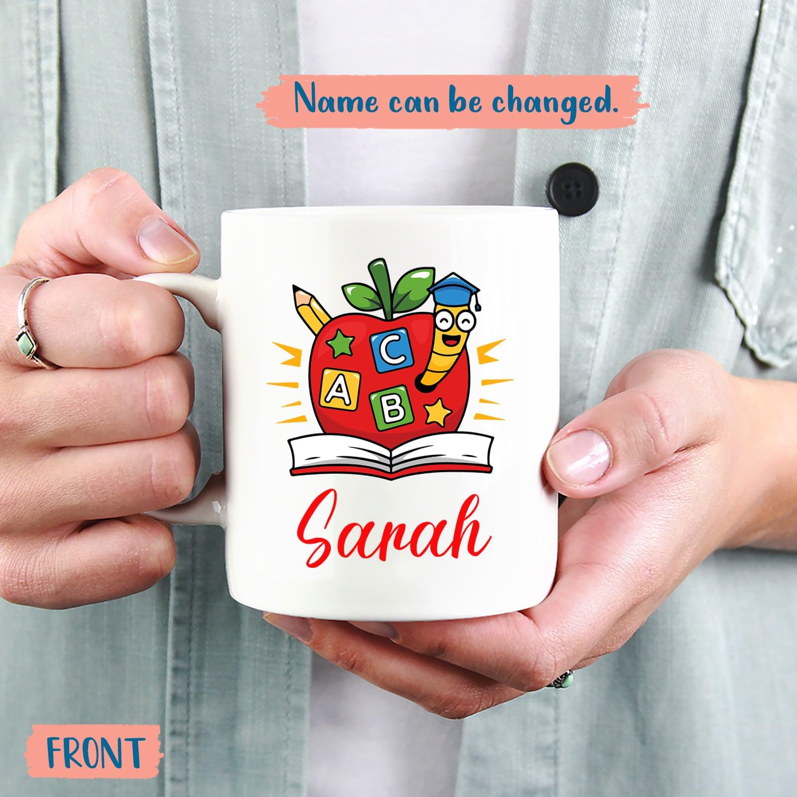 I'm A Teacher Mug, Best Teacher Ever Gift, Personalized Teacher Coffee Mug, Custom Teacher Name Mugs Gift for Women & Men, Teach