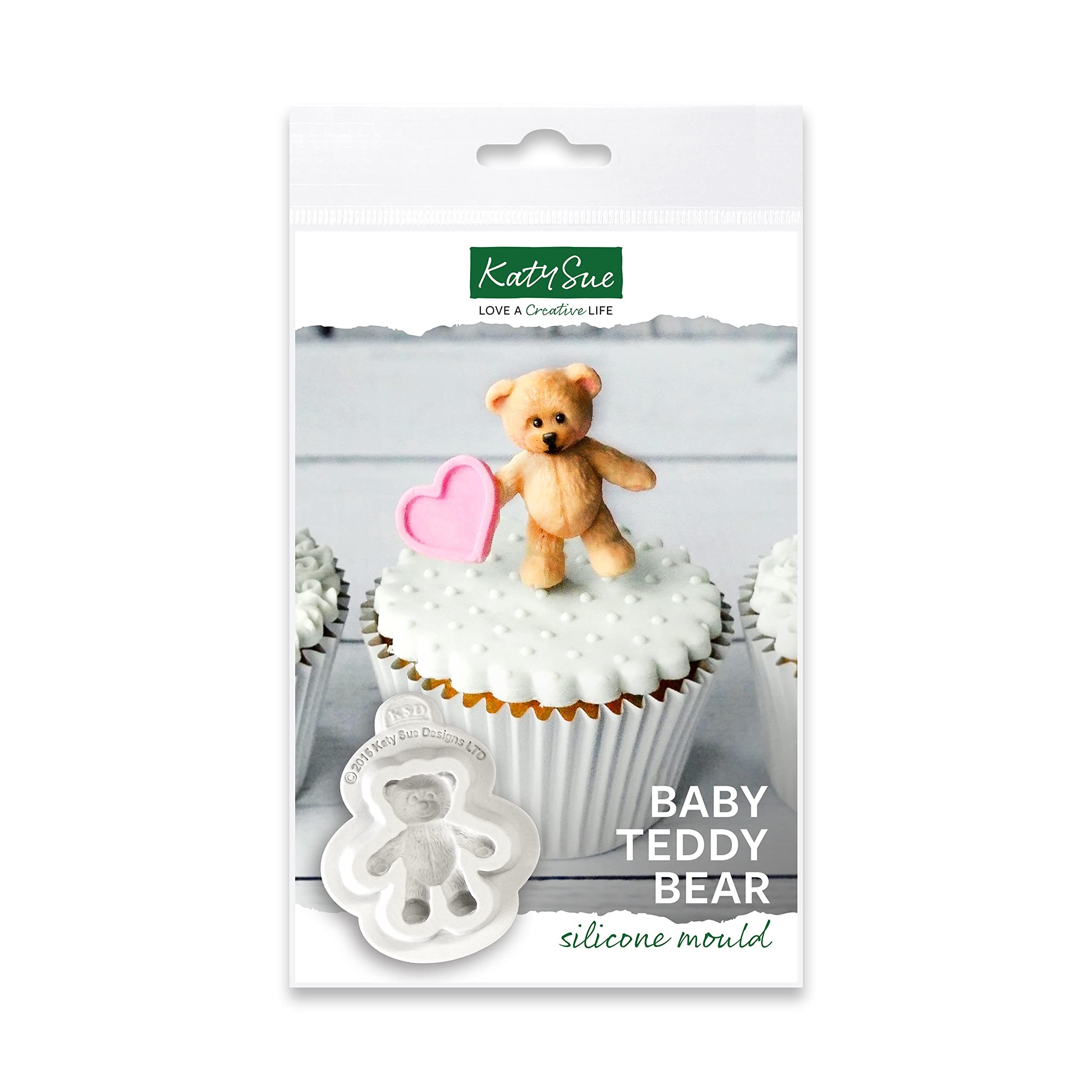 Katy Sue Baby Teddy Bear Silicone Mold For Cake Decorating & Crafts - Teddy Size 1.5 X 1.38 X 0.31 Inch