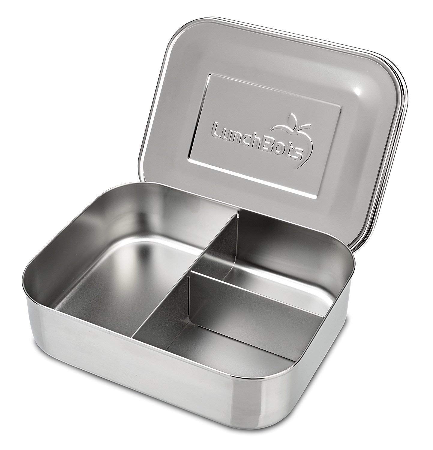 Lunchbots Medium Trio Ii Snack Container - Divided Stainless Steel Food Container - Three Sections For Snacks On The Go - Eco-Fr