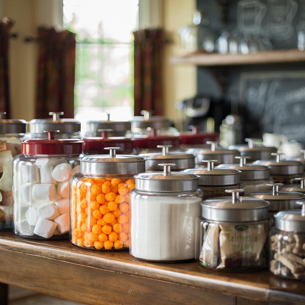 Anchor Hocking 2 Gallon Montana Glass Jar With Lid (2 Piece, Silver Metal, Dishwasher Safe)