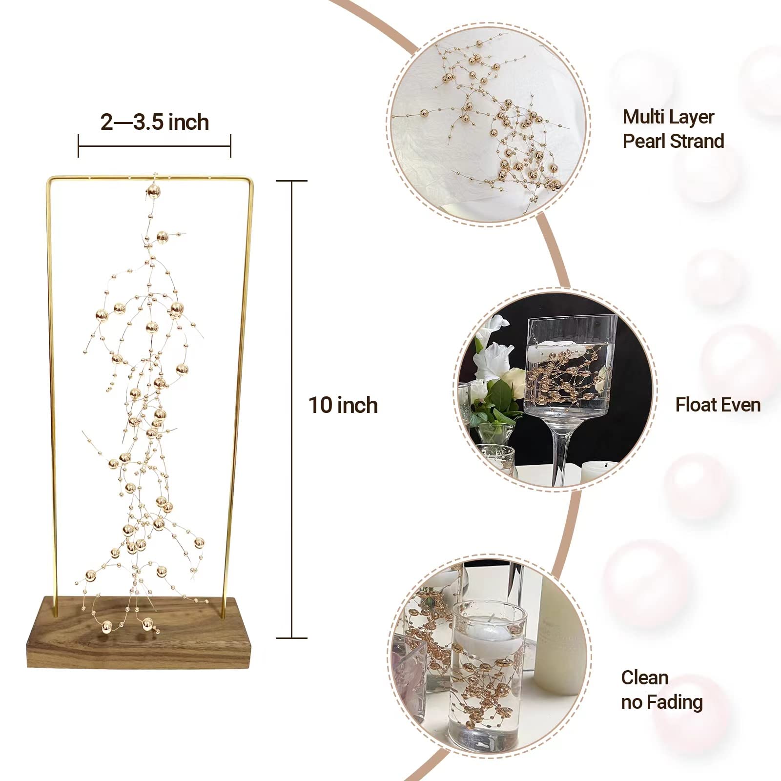 TeaSu 12pcs Pearl String  for Wedding Centerpiece  Vase Filler and Decor for Floating Candles
