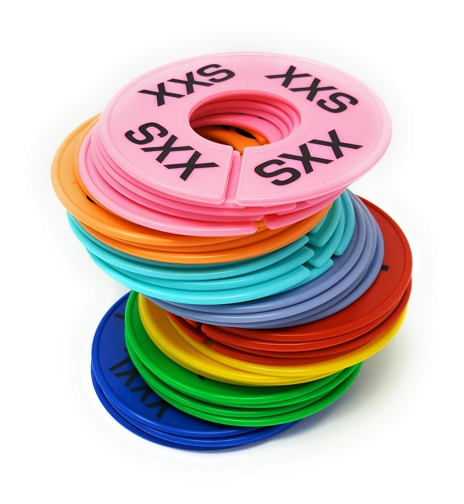 Clothes Size Dividers | 40 Pieces 8 Colors Xxs-Xxxl | Ultimate Clothing Rack Dividers | Round Clothes Rack Clothes Hangers, Comm