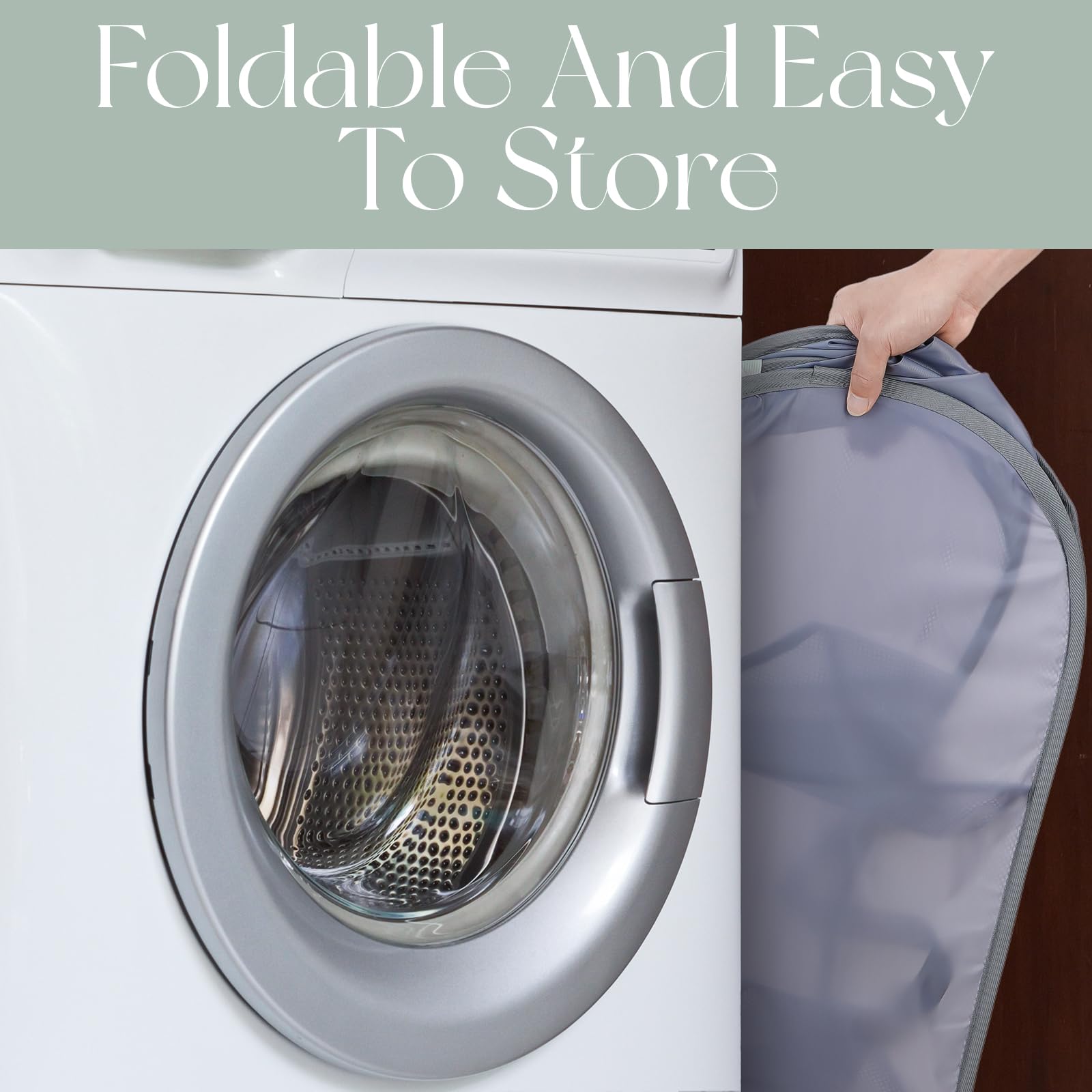 2 Pack Mesh Foldable Laundry Basket, 3 Compartments Pop Up Mesh Hamper With Handles, Mesh Laundry Hamper For Laundry Room, Bathr