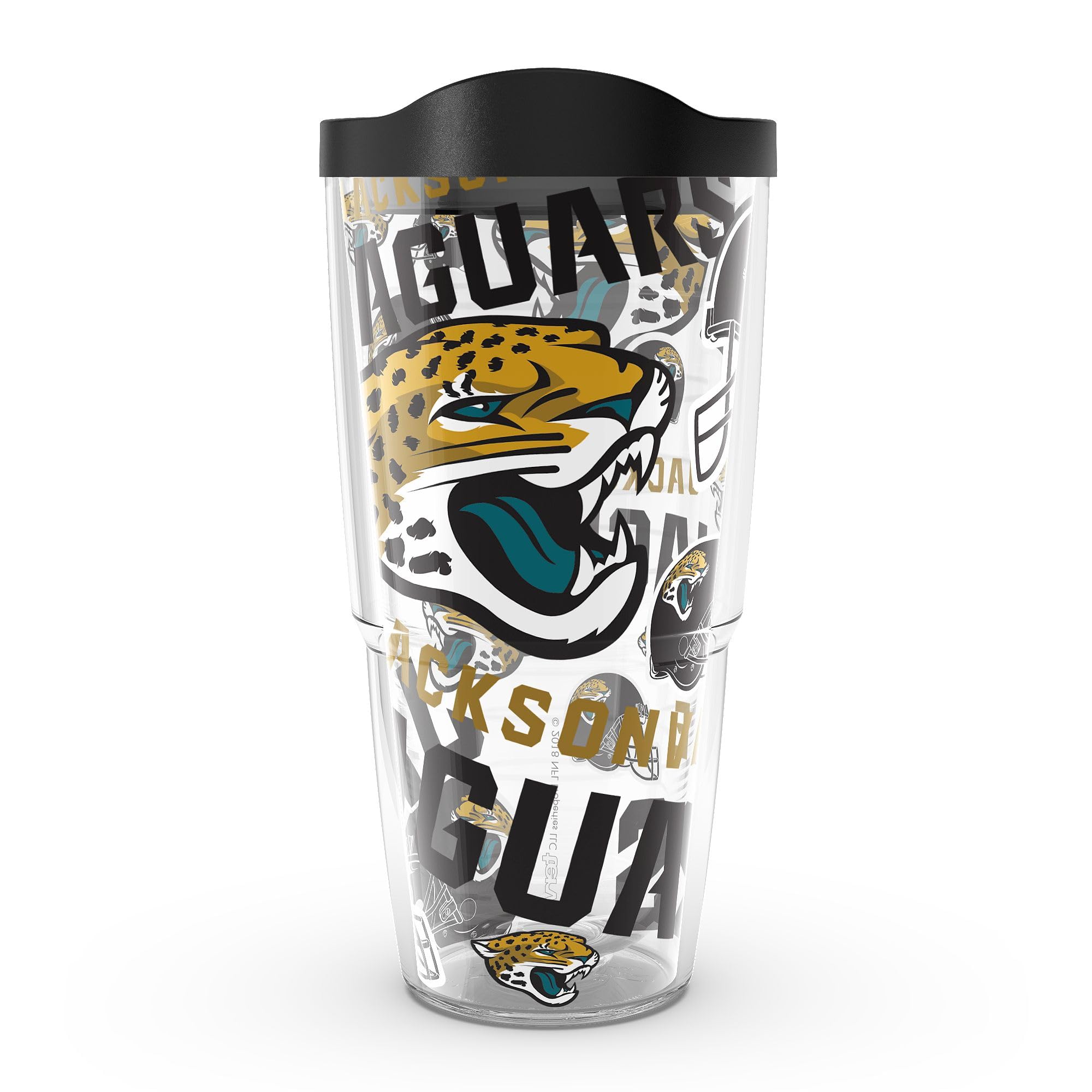 Tervis Made in USA Double Walled NFL Jacksonville Jaguars Insulated Tumbler Cup Keeps Drinks Cold & Hot, 24oz, All Over