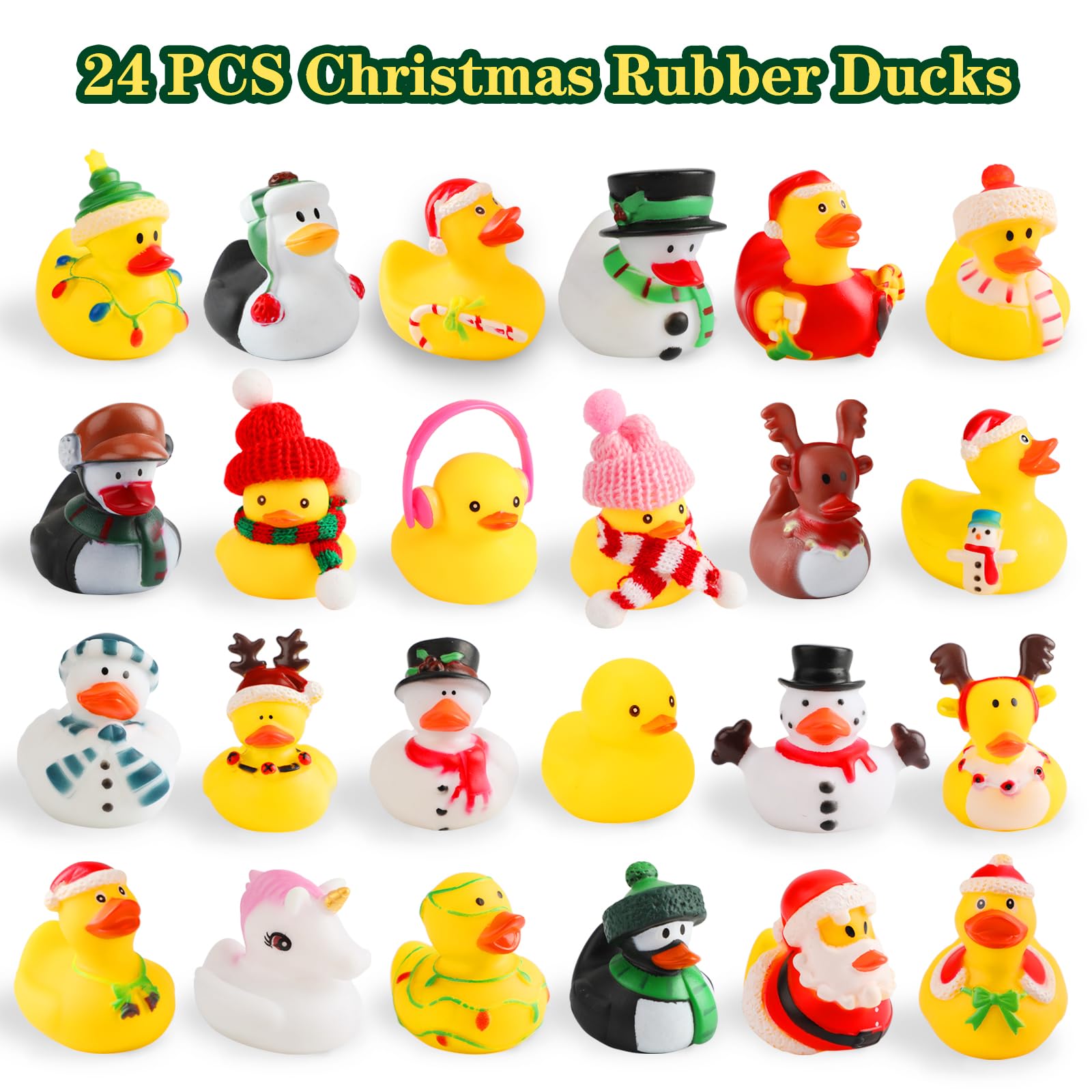 Christmas Advent Calendar 2025 for Kids 24 Days Christmas Countdown Calendar with Rubber Ducks Bath Toys Xmas Party Favors Fun T