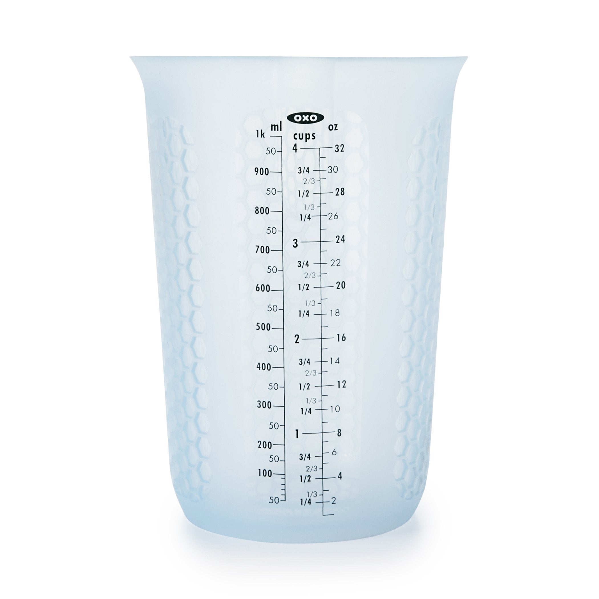 OXO Good Grips 4-Cup Squeeze & Pour Silicone Measuring Cup with Stay-Cool Pattern