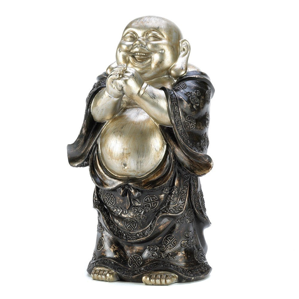 Zings & Thingz 57071806 Jovial Buddha Figure, Gray