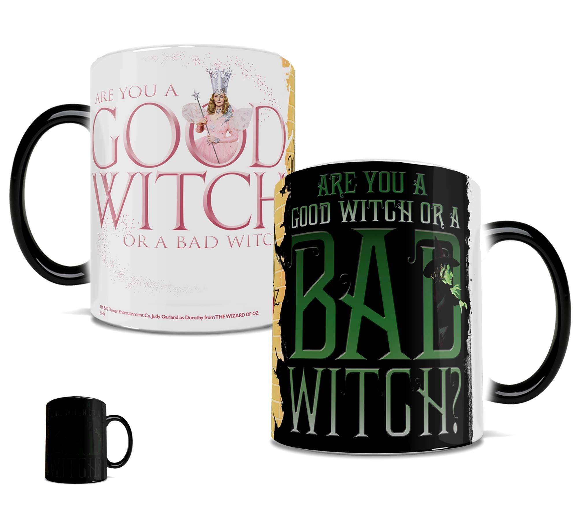 Morphing Mugs Wizard Of Oz (Good Witch Bad Witch) Ceramic Mug, Black,11 Fl Oz