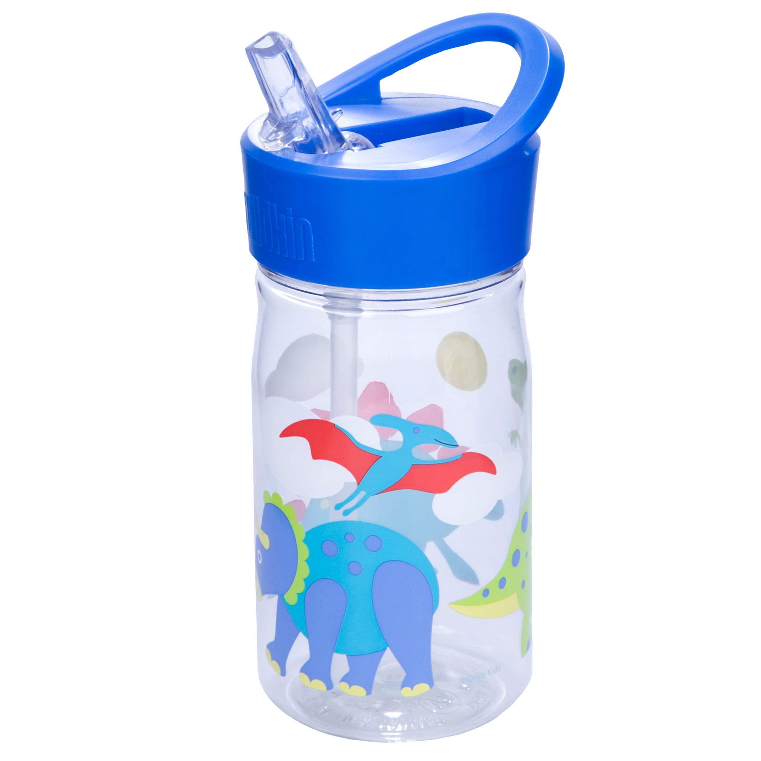 Wildkin Kids 16 Oz Reusable Water Bottle For Boys And Girls, Features Straw Top And Carrying Handle, Ideal Size For School Or Tr
