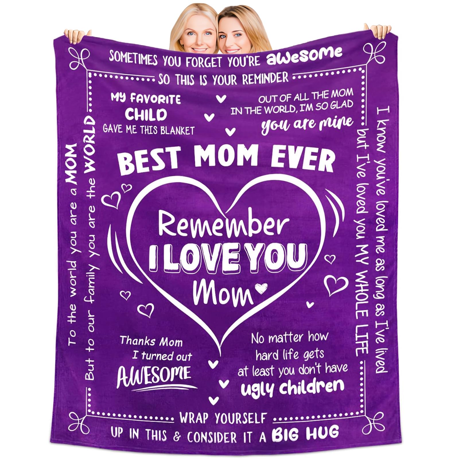Birthday Gifts for Mom, Gifts Basket for Mom from Daughter Son,Mothers Day Relaxing Spa Set with Luxury Flannel Purple Blanket,S