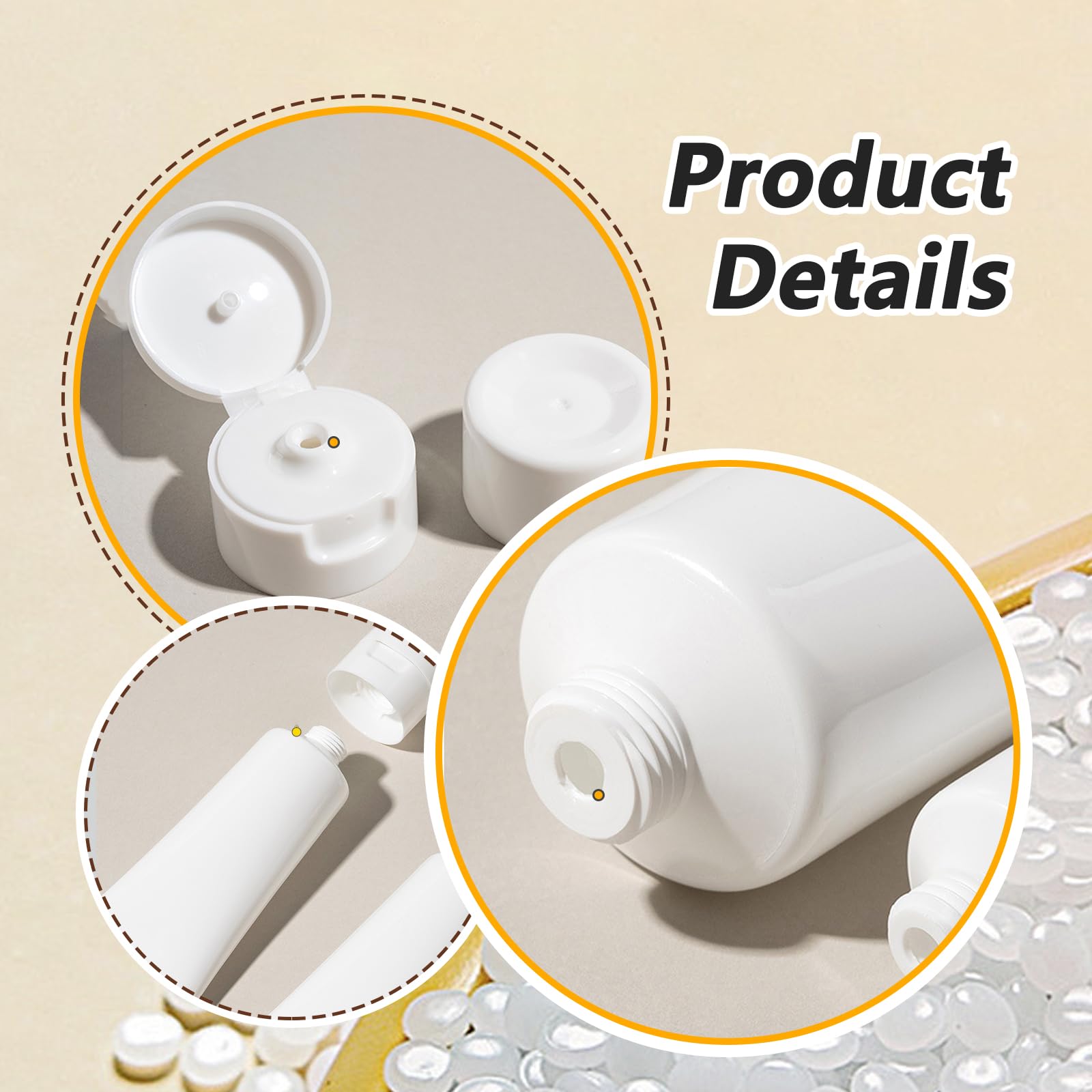 24PCS 30ML/1oz Empty Refillable Cosmetic Squeeze Tube Bottle Containers Jars Pot With Flip Cap For Makeup Shampoo Facial Cleanse