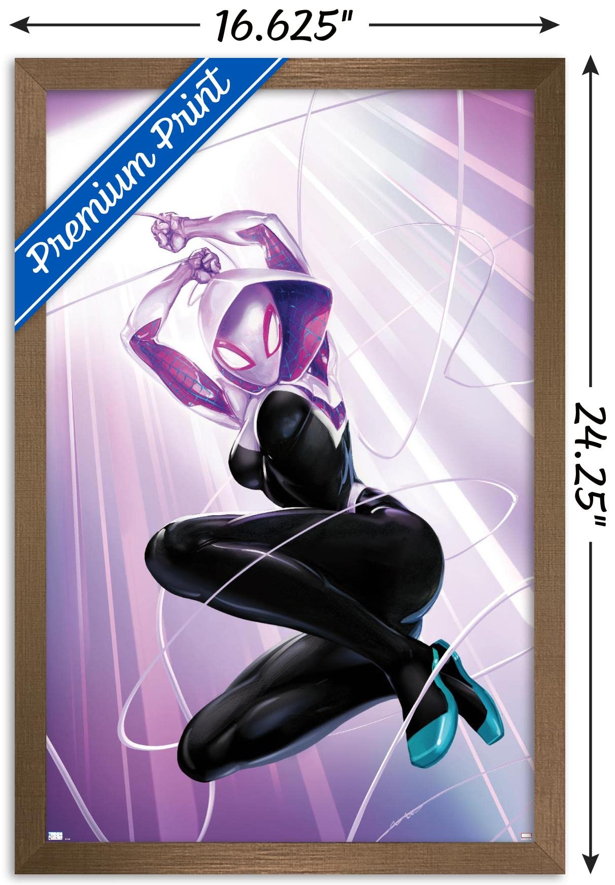 Trends International Marvel Comics - Ghost Spider - Ghost Spider #1 Wall Poster, 14.72'' X 22.37'', Bronze Framed Version