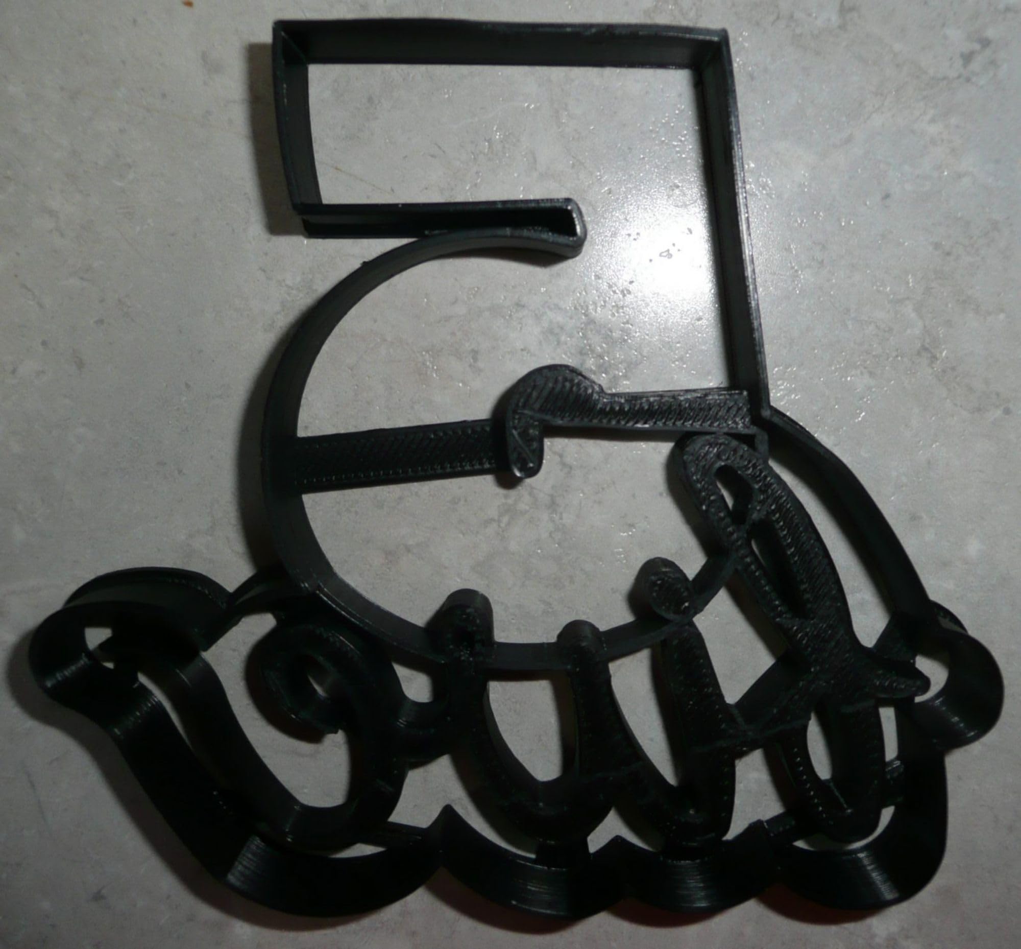 Number Five 5 With Word Birthday Anniversary Party Age Detailed Cookie Cutter Made In Usa Pr2406