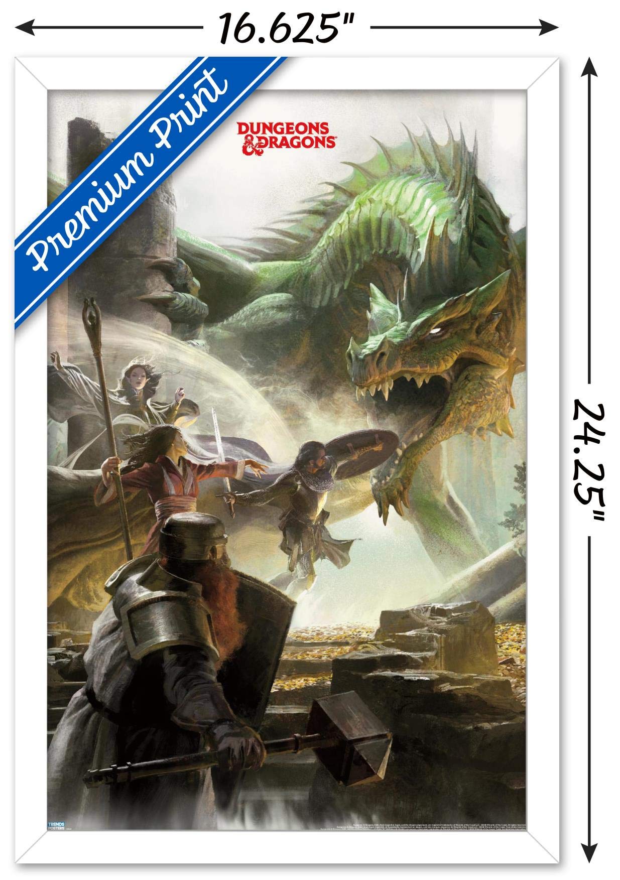 Trends International Dungeons And Dragons - Adventure Wall Poster, 14.725'' X 22.375'', White Framed Version