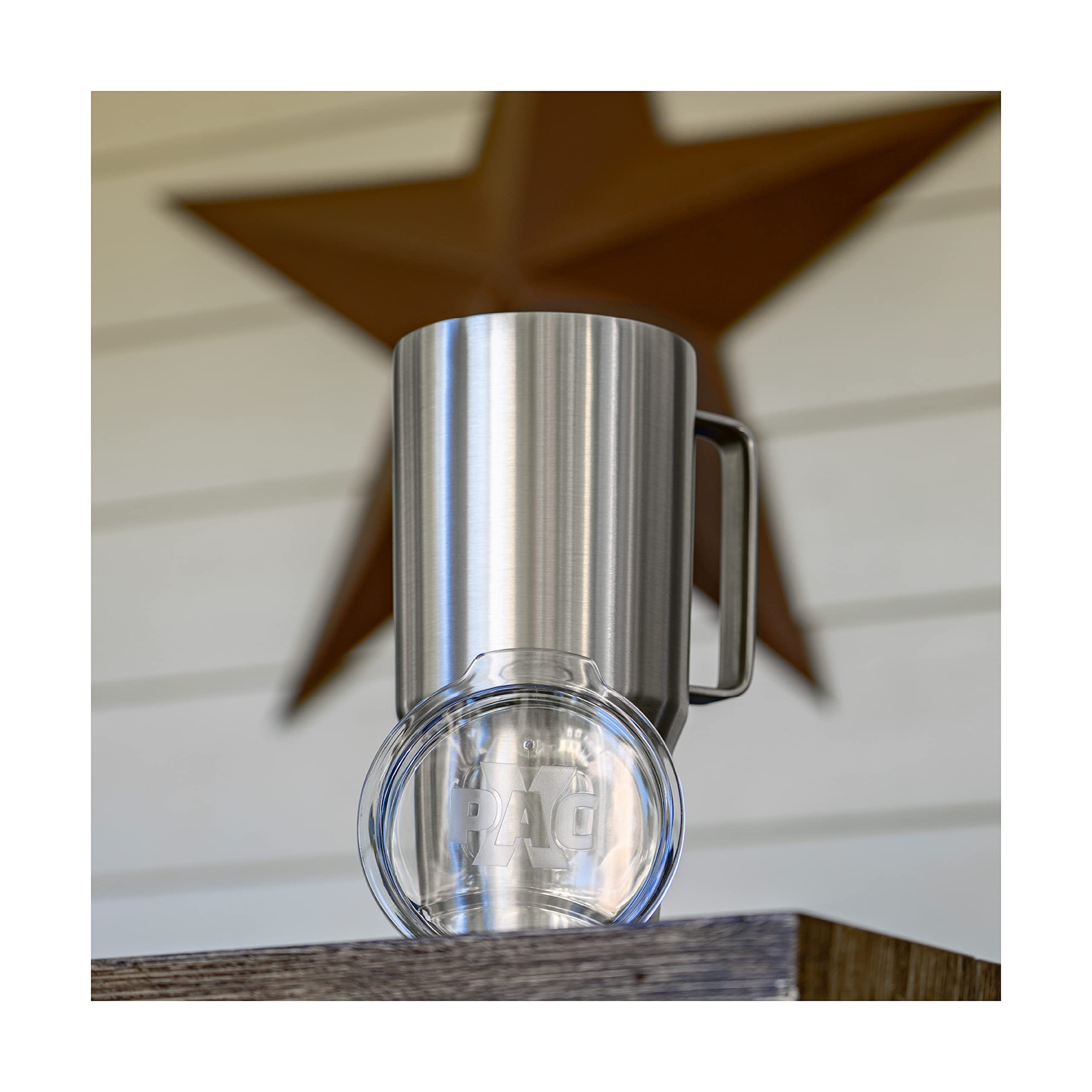 Xpac 44 Ounce Double Vacuum Wall Stainless Steel Tumbler With Lid, Stainless Steel With Handle And Metal Straw, Fits In A 3.5''