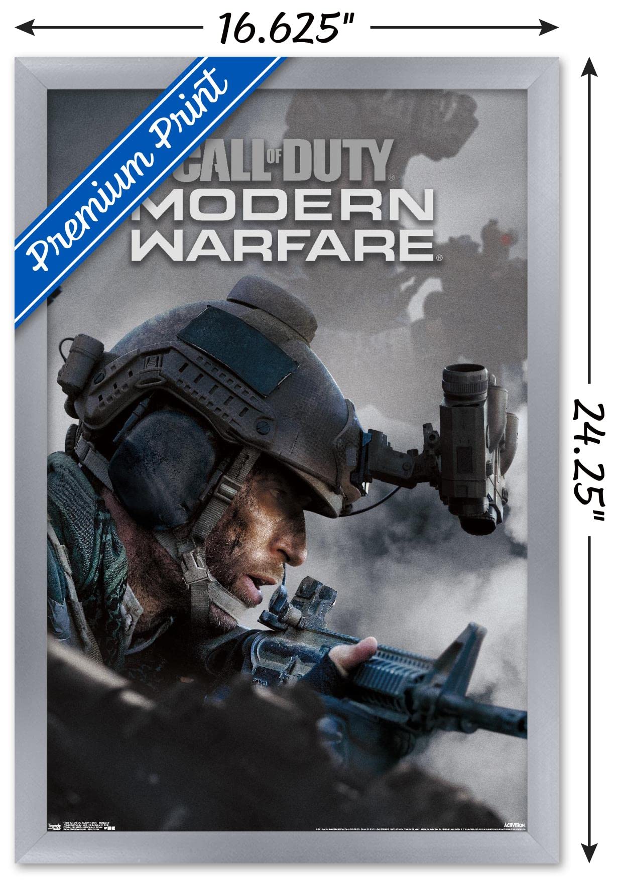 Trends International Call Of Duty: Modern Warfare - Multiplayer Wall Poster, 14.725'' X 22.375'', Silver Framed Version