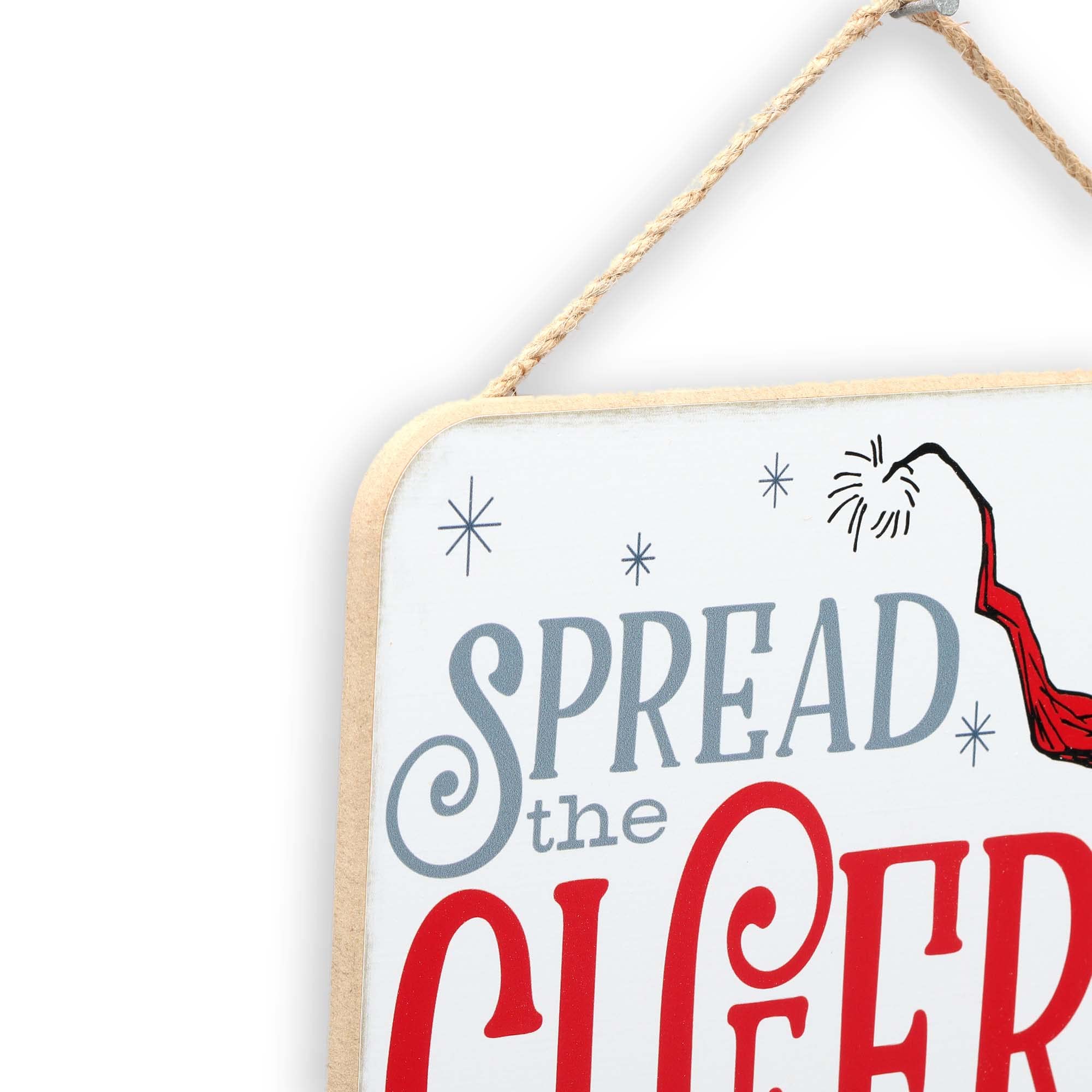 Disney The Nightmare Before Christmas Spread the Cheer Hanging Wood Wall Decor - Fun Santa Jack Sign for Christmas