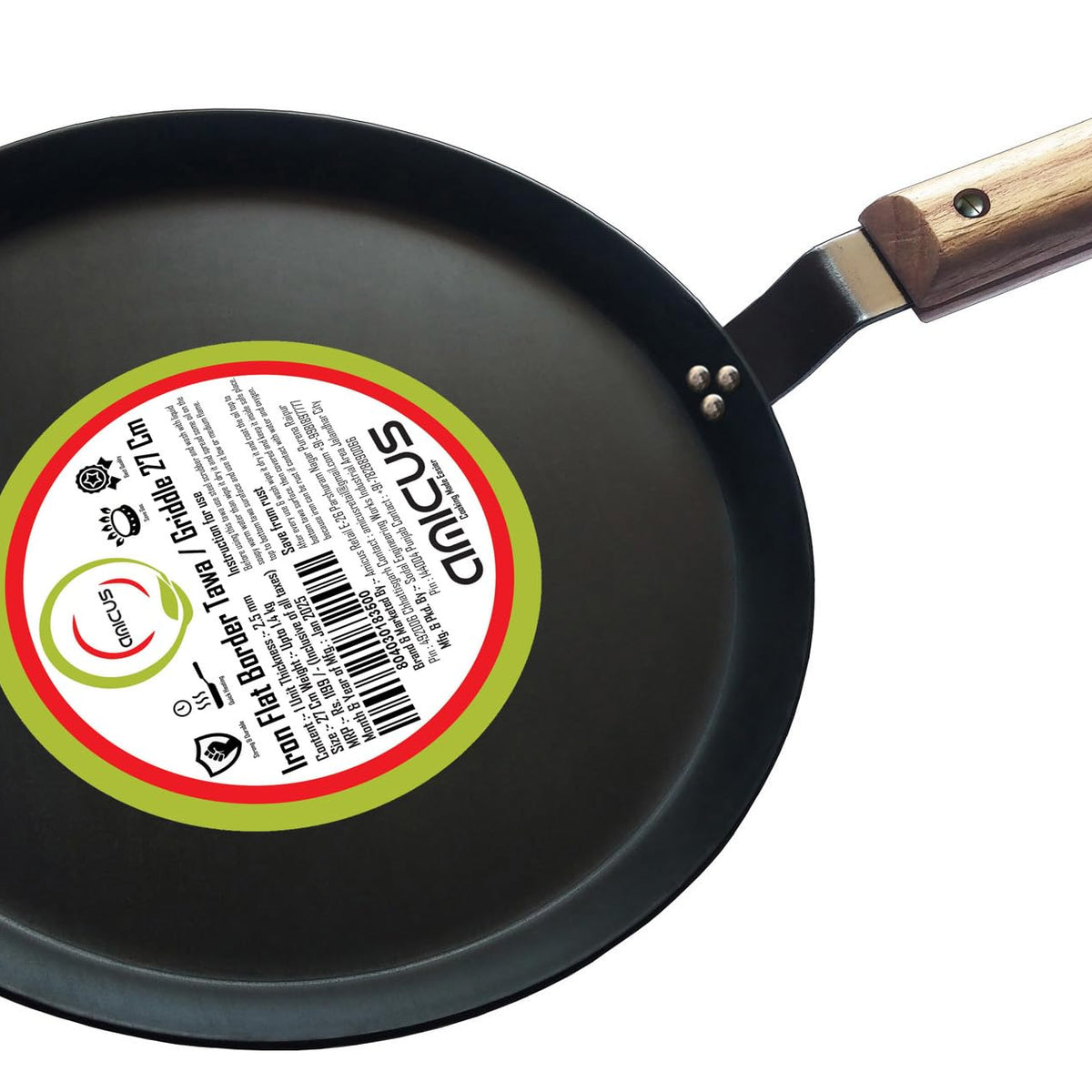 Amicus Pure Iron Tawa For Dosa Roti Chapati Paratha, Flat Iron Dosa Ta ...