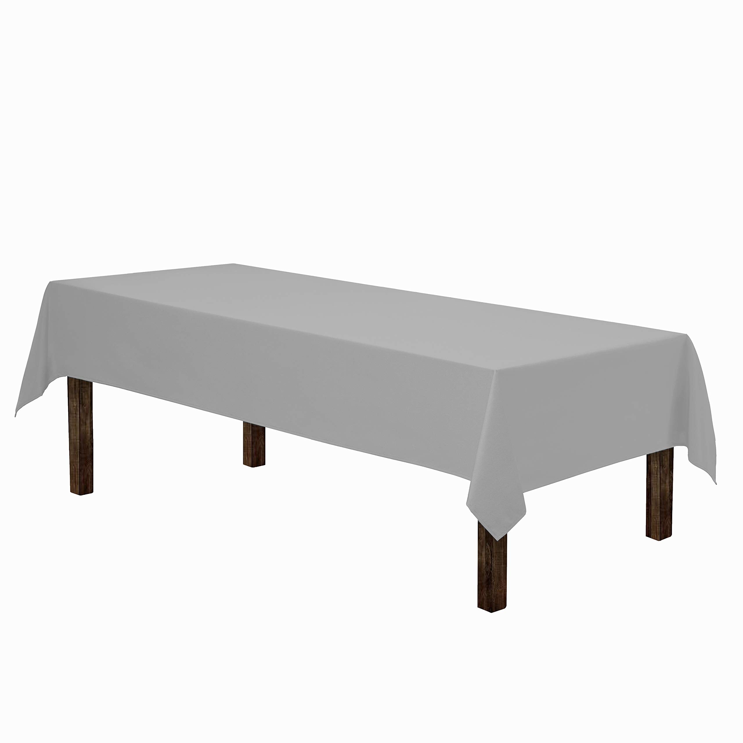 Gee Di Moda Rectangle Tablecloth - 60 x 84 Inch | Silver Rectangular Table Cloth in Washable Polyester | Great for Buffet Table  Parties  Holiday Dinner  Wedding & Baby Shower