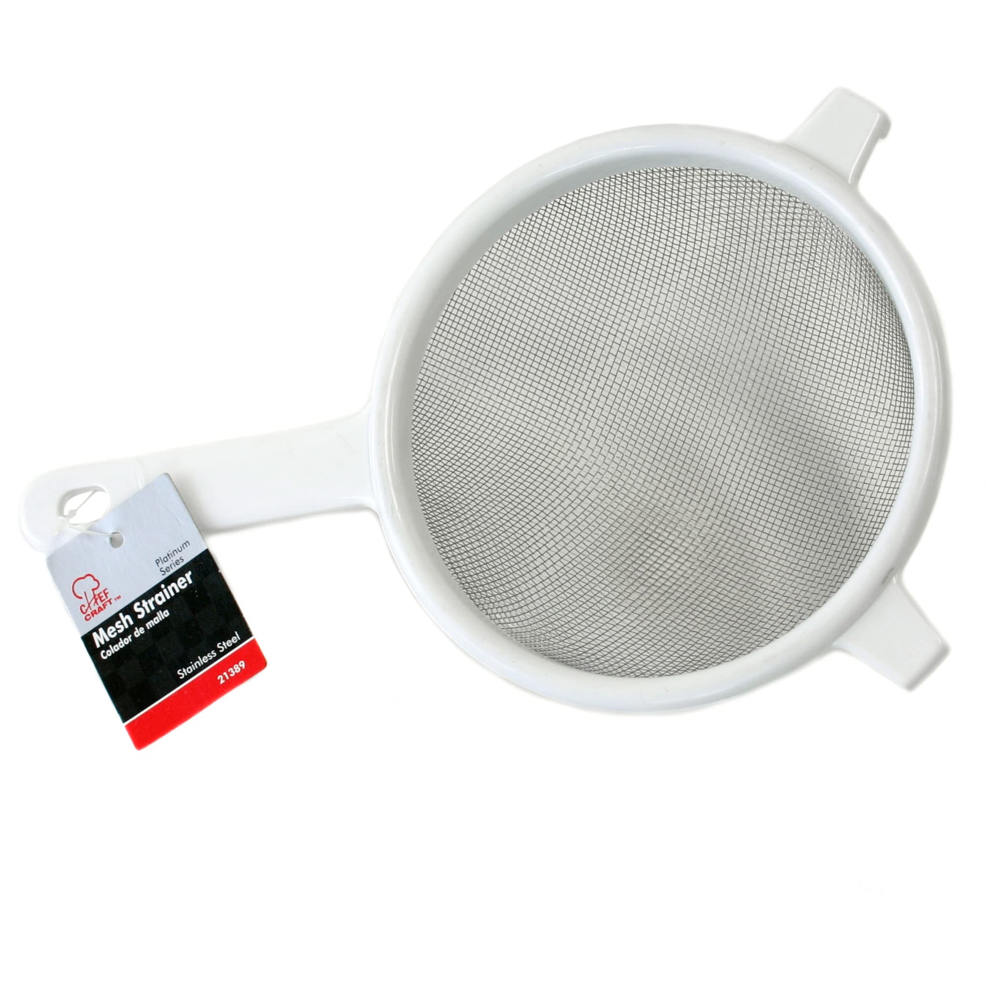 Chef Craft Classic Stainless Steel Mesh Strainer, 6 Inches In Diameter, White