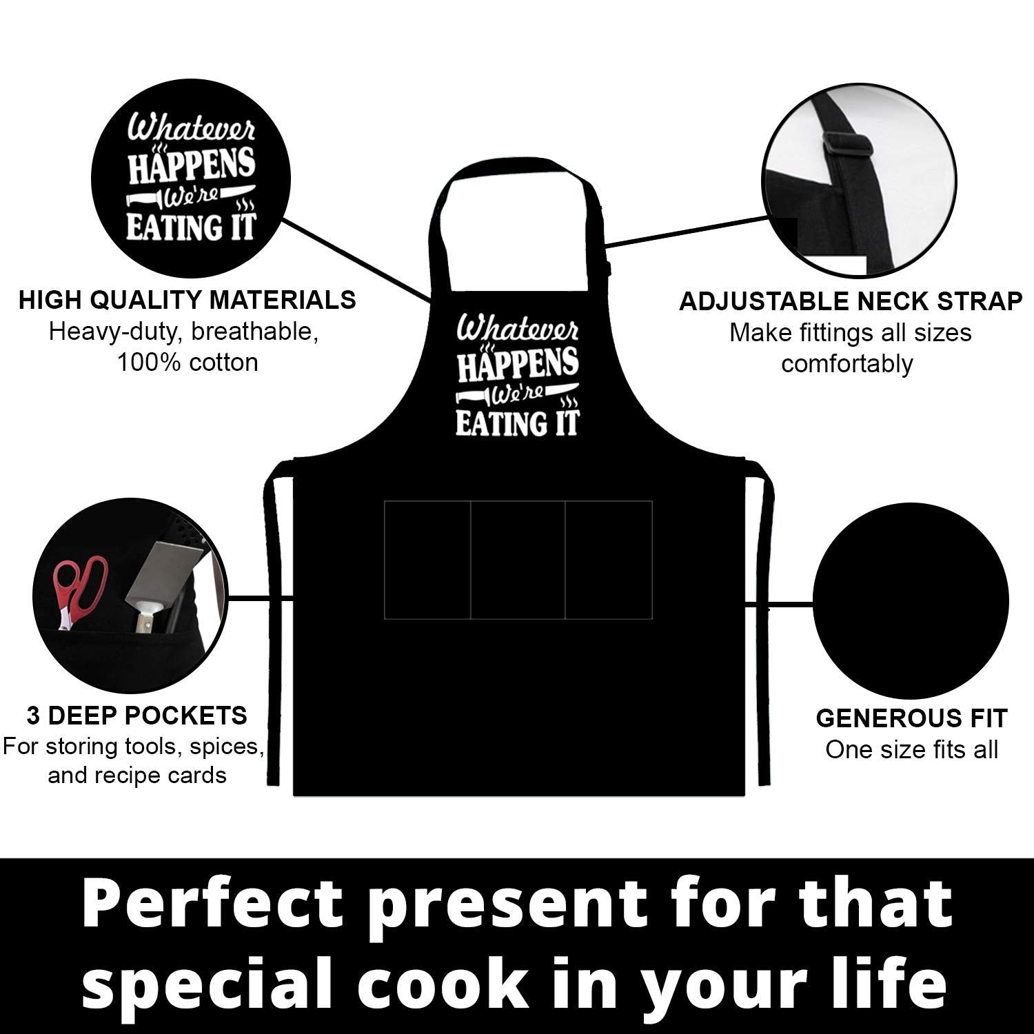 Neweleven Fathers Day Gift For Men, Dad, Husband, Him - Aprons For Men With Pockets - Funny Gifts For Men, Dad, Husband, Boyfrie