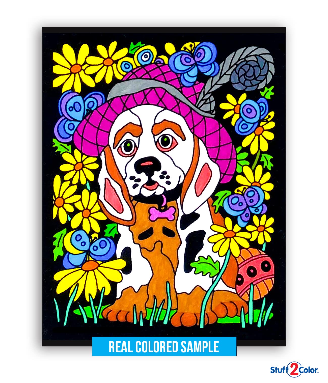 Super Pack Of 18 Fuzzy Velvet Coloring Posters (Original Edition) - Great For Family Time Coloring, Arts, Crafts, Travel, School