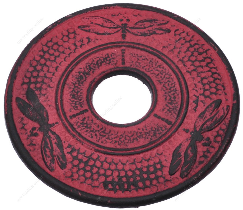 M.V. Trading T7022Rd Cast Iron Trivet Drgon Design, 5-Inch, Red