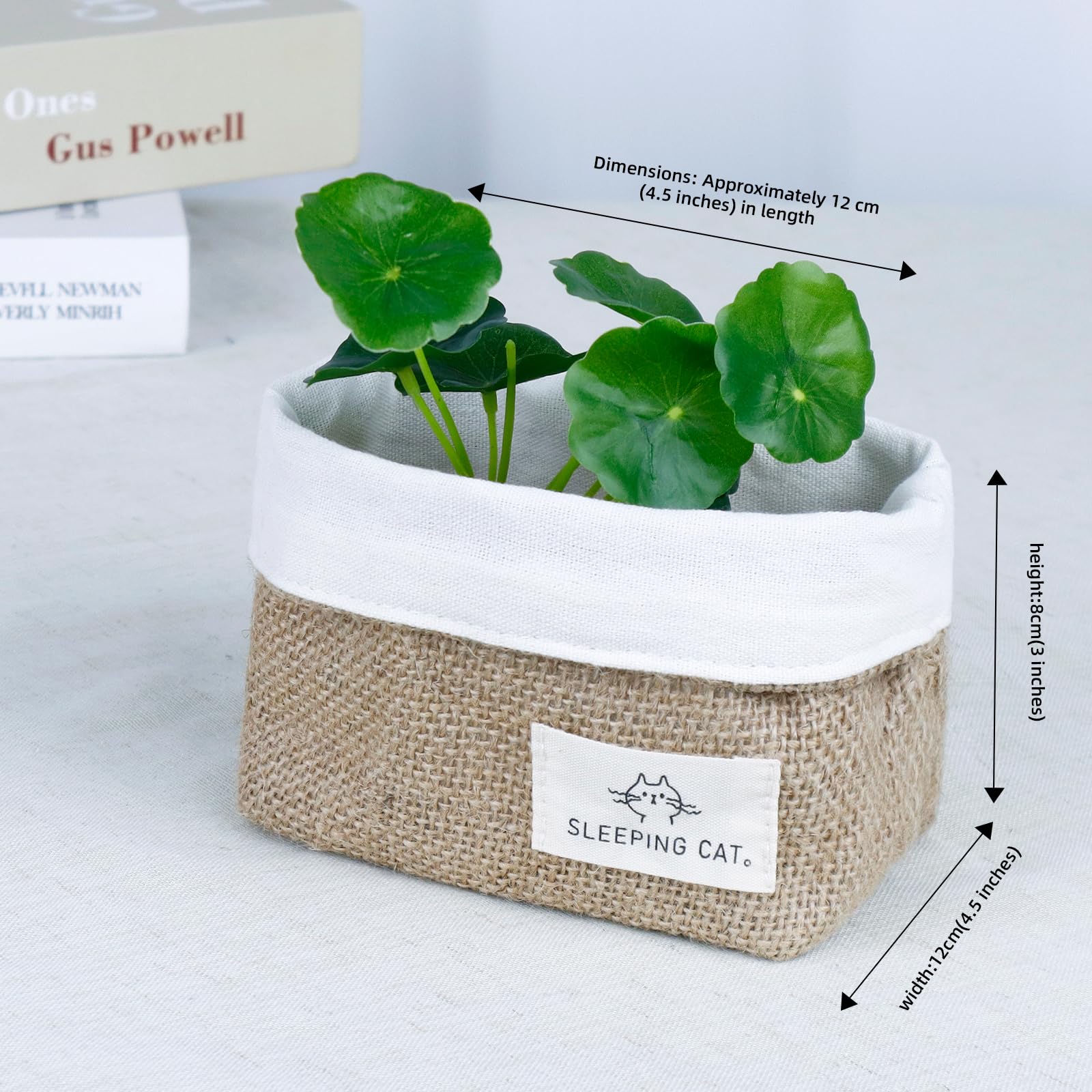 Small Cotton And Linen Hanging Storage Basket For Desktop, Ideal For Organizing Keys And Miscellaneous Items. (3)