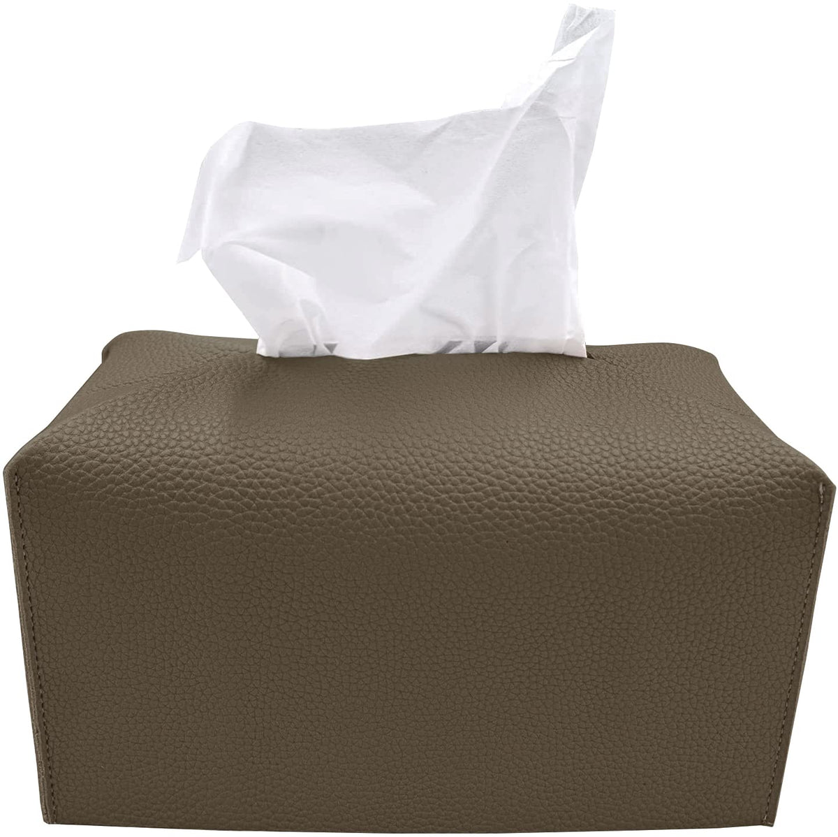 Carrotez Tissue Box Cover, [Refined] Modern Pu Leather Rectangular Tissue Box Holder - Decorative Holder/Organizer For Bathroom