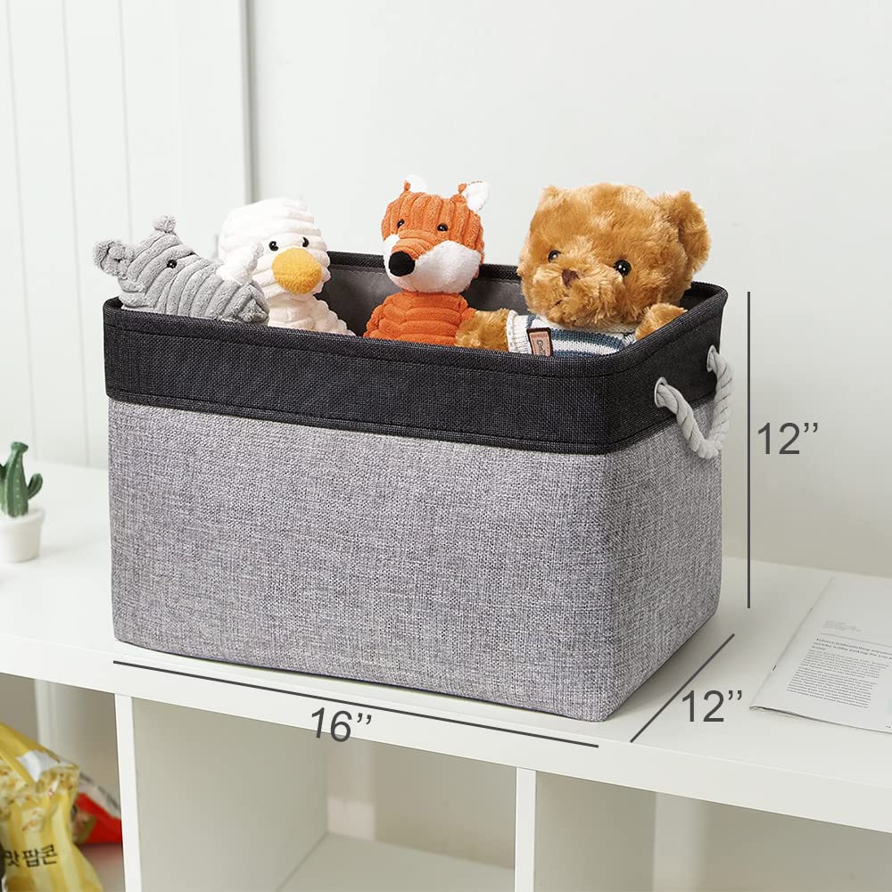 Thewarmhome Storage Basket For Organizing - 16X12X12 Inch Cube Storage Bin 3 Pack Fabric Storage Cubes, Collapsible Storage Box