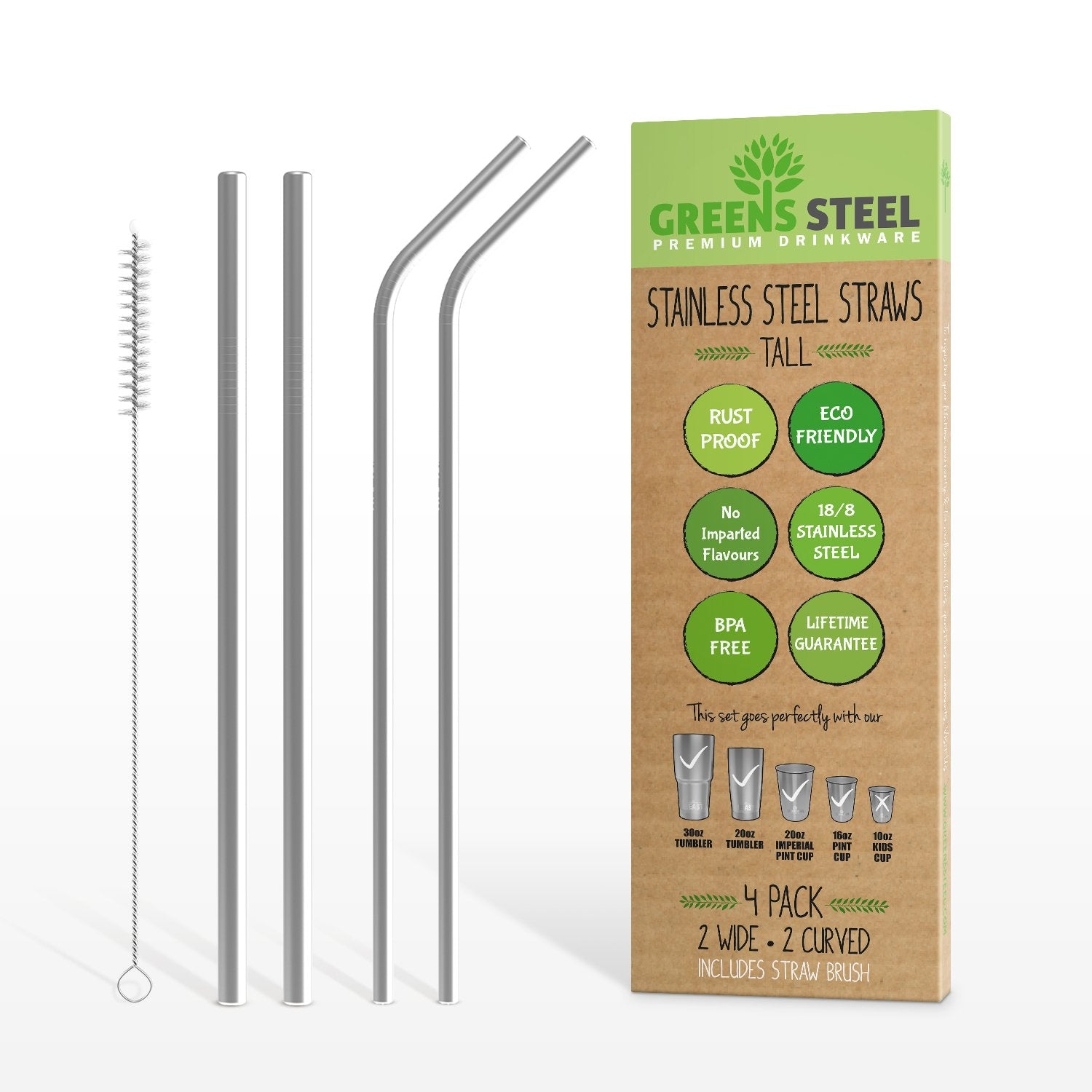 Stainless Steel Straws (Tall)